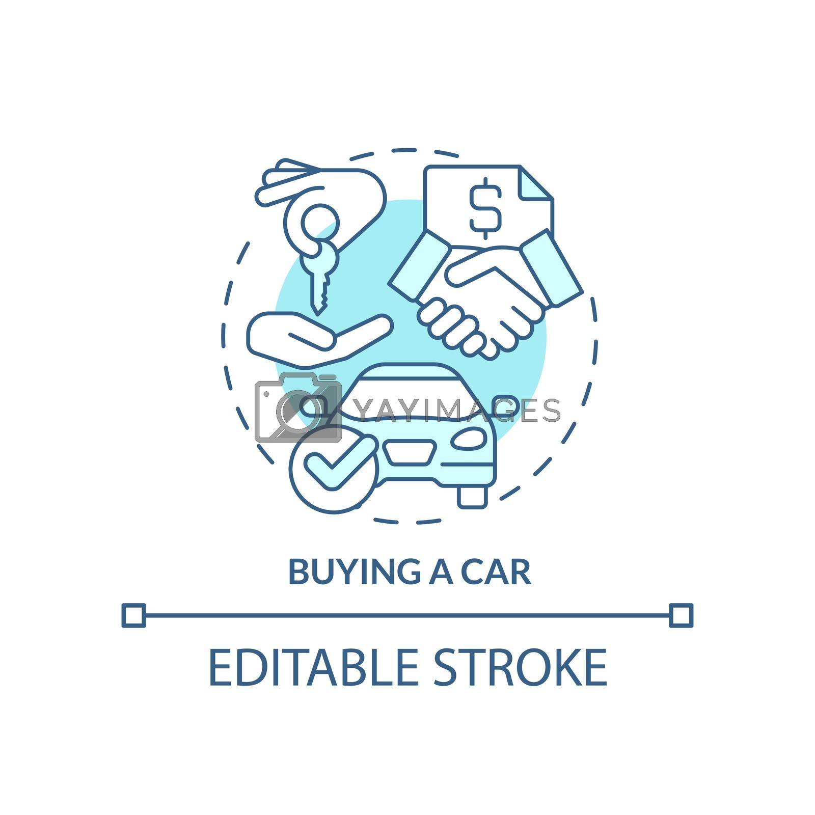 Royalty free image of Buying car turquoise concept icon by bsd