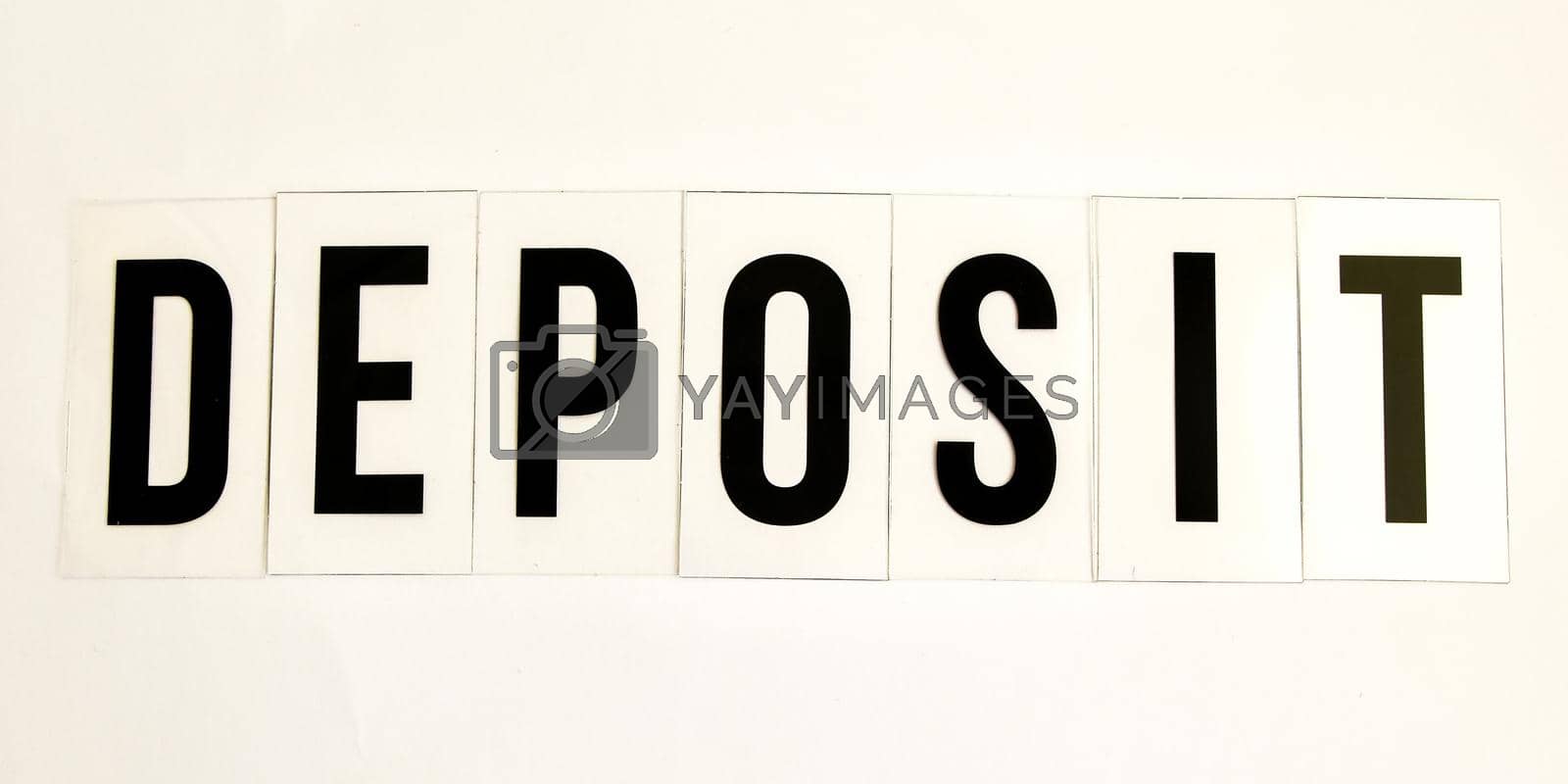 Royalty free image of DEPOSIT word written on white table. Copy space by anna_stasiia