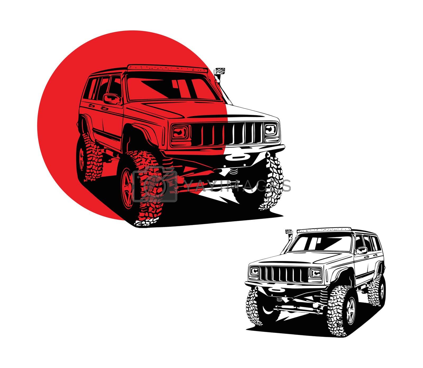 Royalty free image of Offroad Automotive Vehicle Outline Art by Up2date