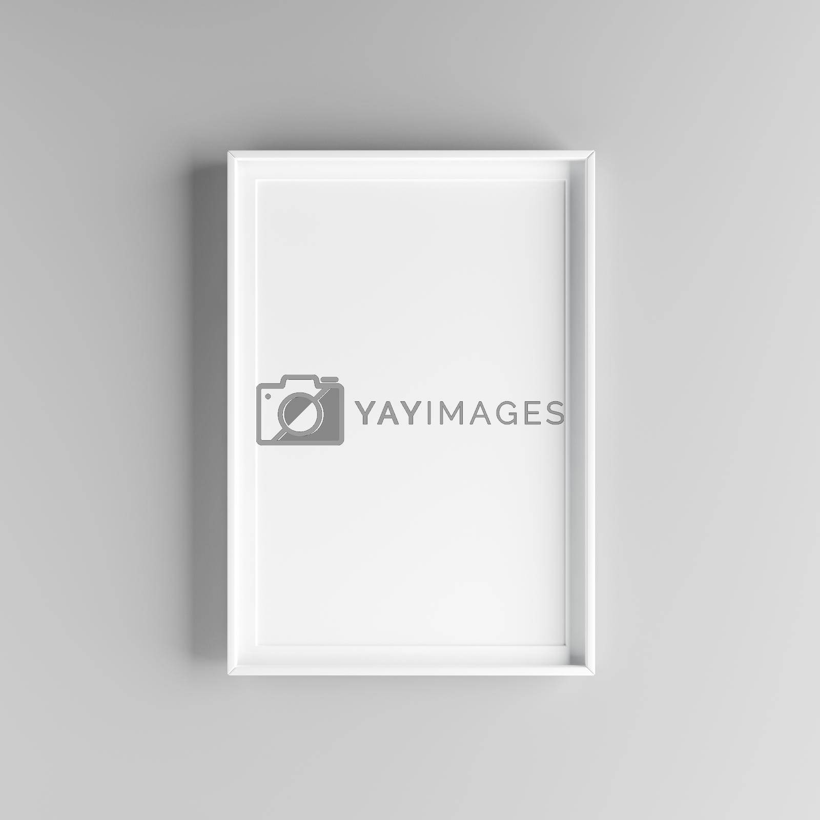 Royalty free image of Elegant and minimalistic picture frame standing on gray wall by adamr