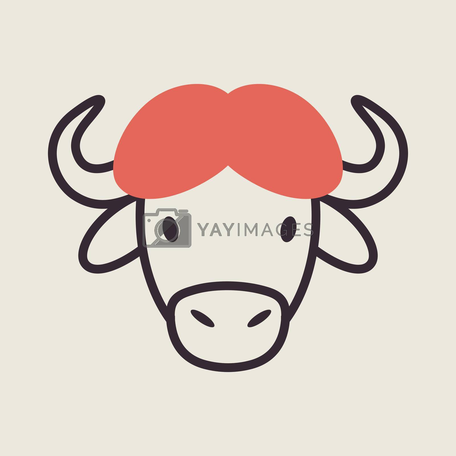 Royalty free image of Buffalo bison ox icon. Animal head vector by nosik
