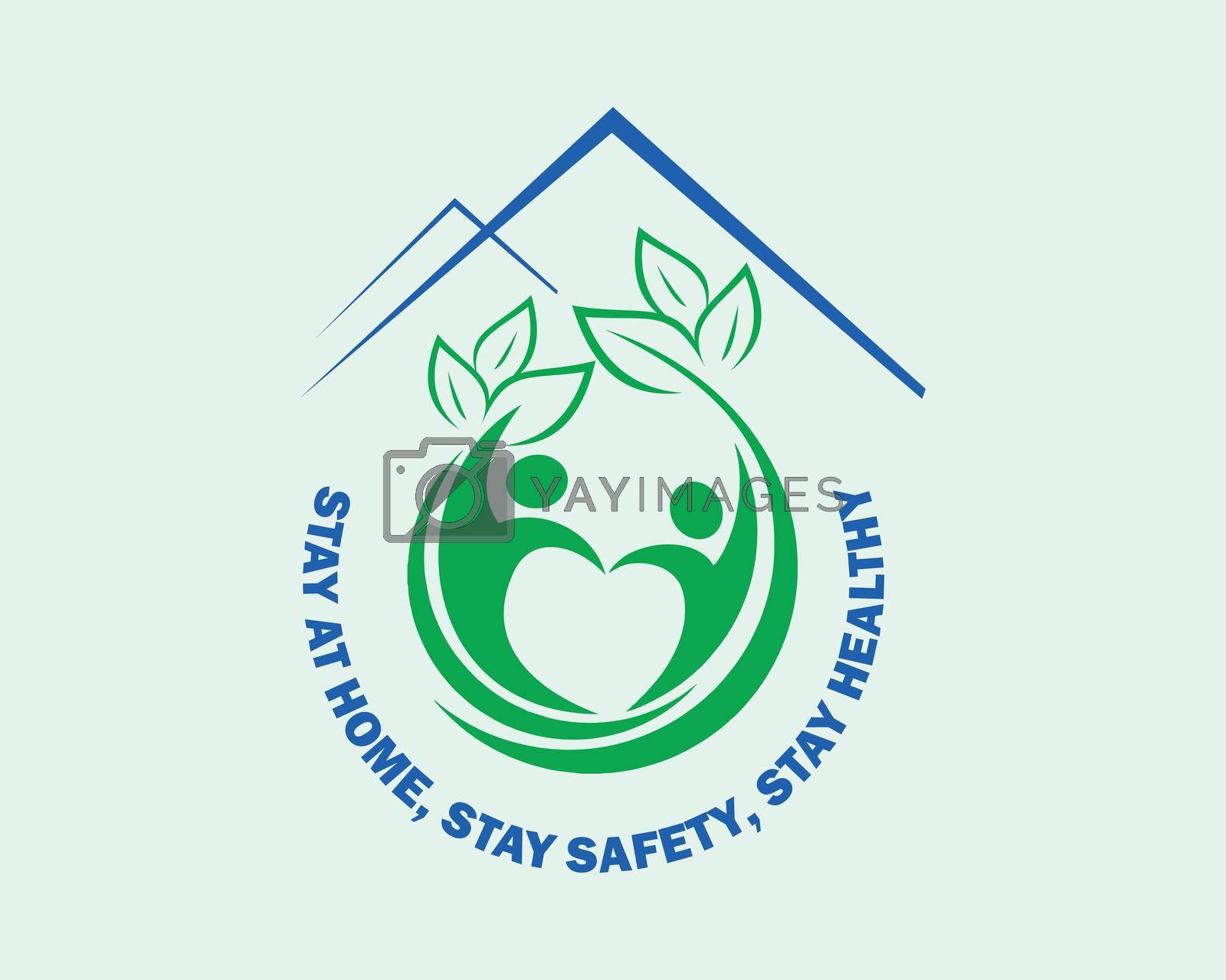 Royalty free image of Stay at home stay safety stay healthy  by Up2date