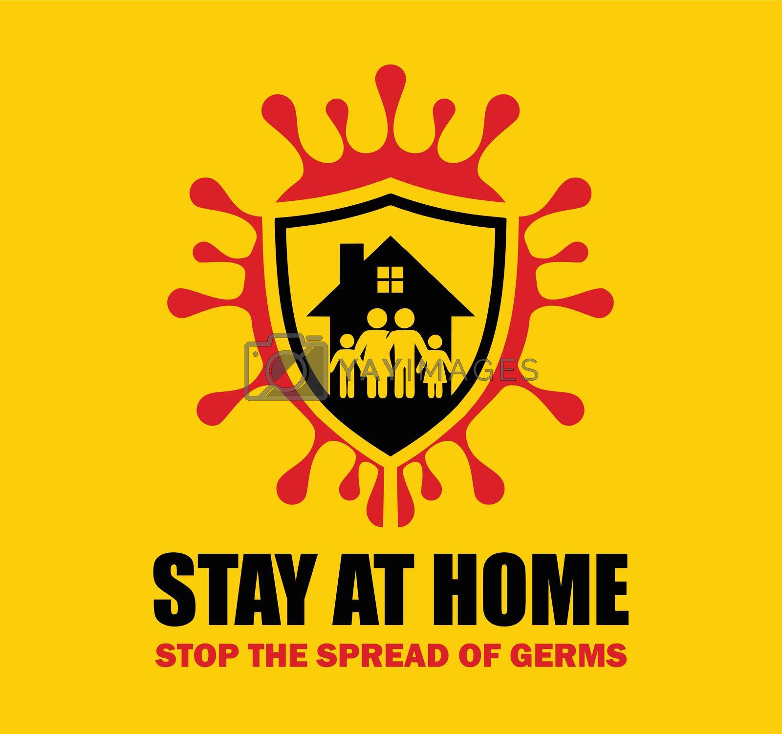 Royalty free image of Stay at home together we stop the spread of germs  by Up2date
