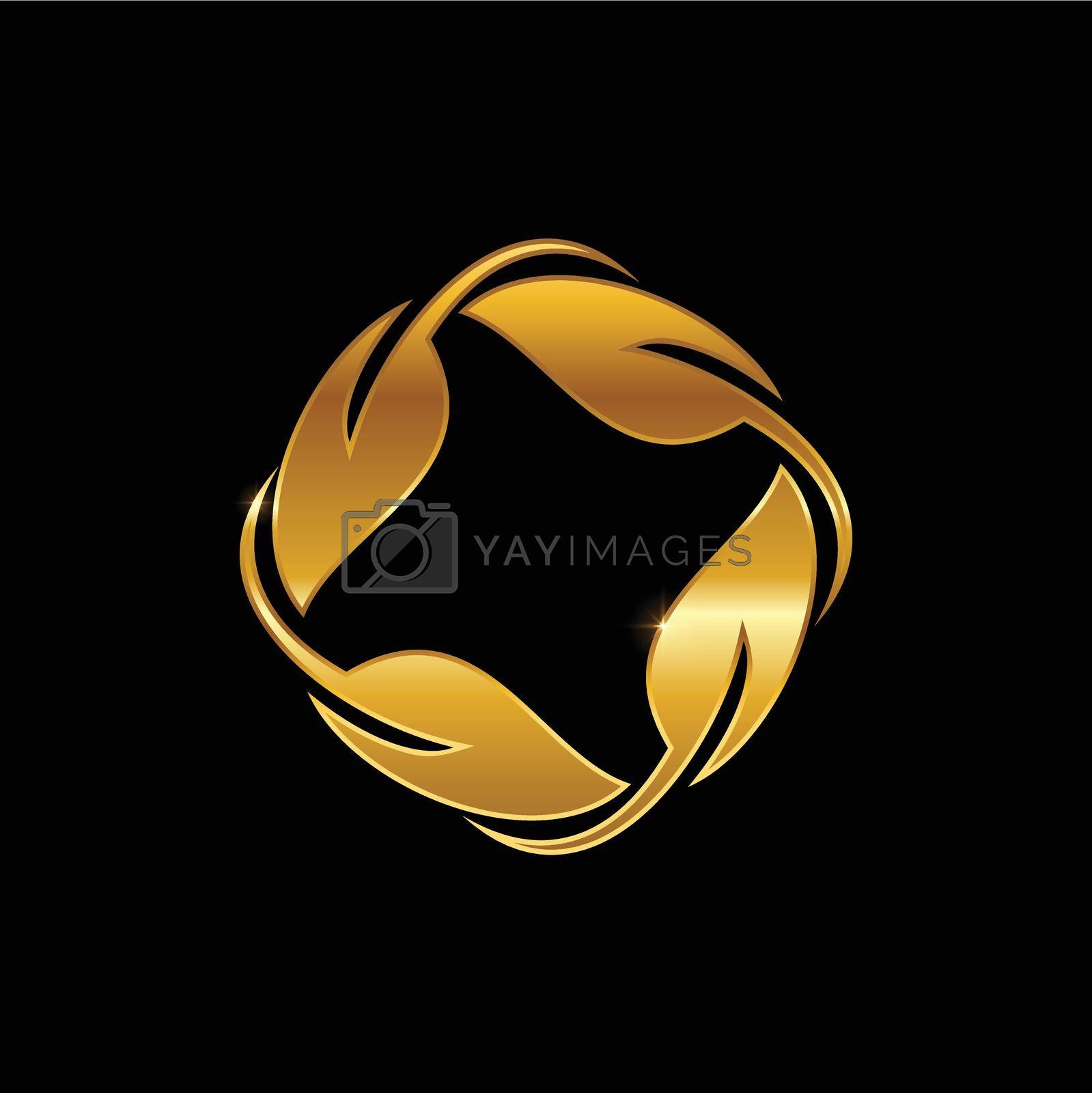 Royalty free image of Golden Circle Leaf Sign  by Up2date