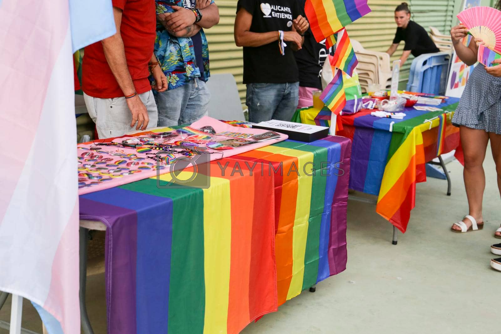 Royalty free image of Merchandise Stands selling items at the Gay Pride Festival by soniabonet