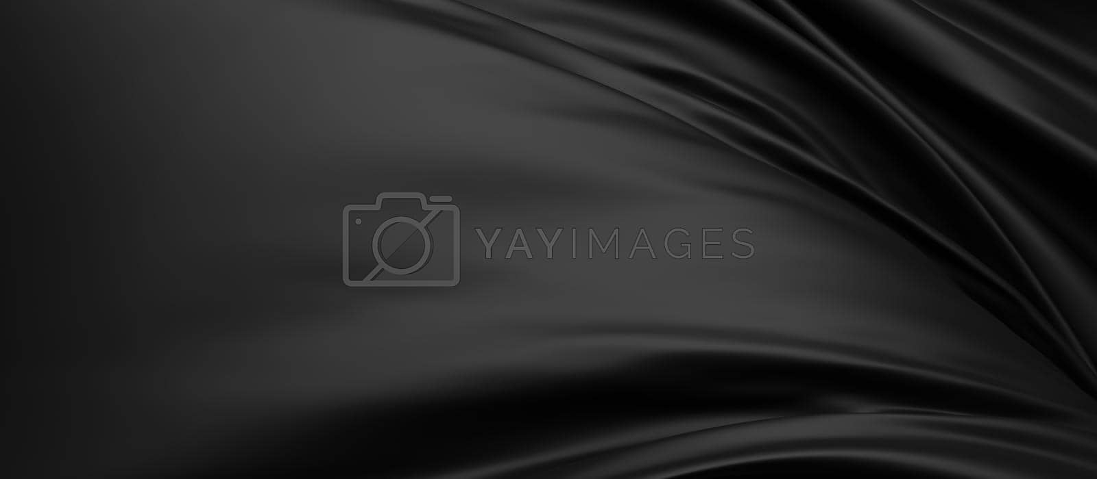Royalty free image of Abstract black fabric background with copy space 3d render by Myimagine