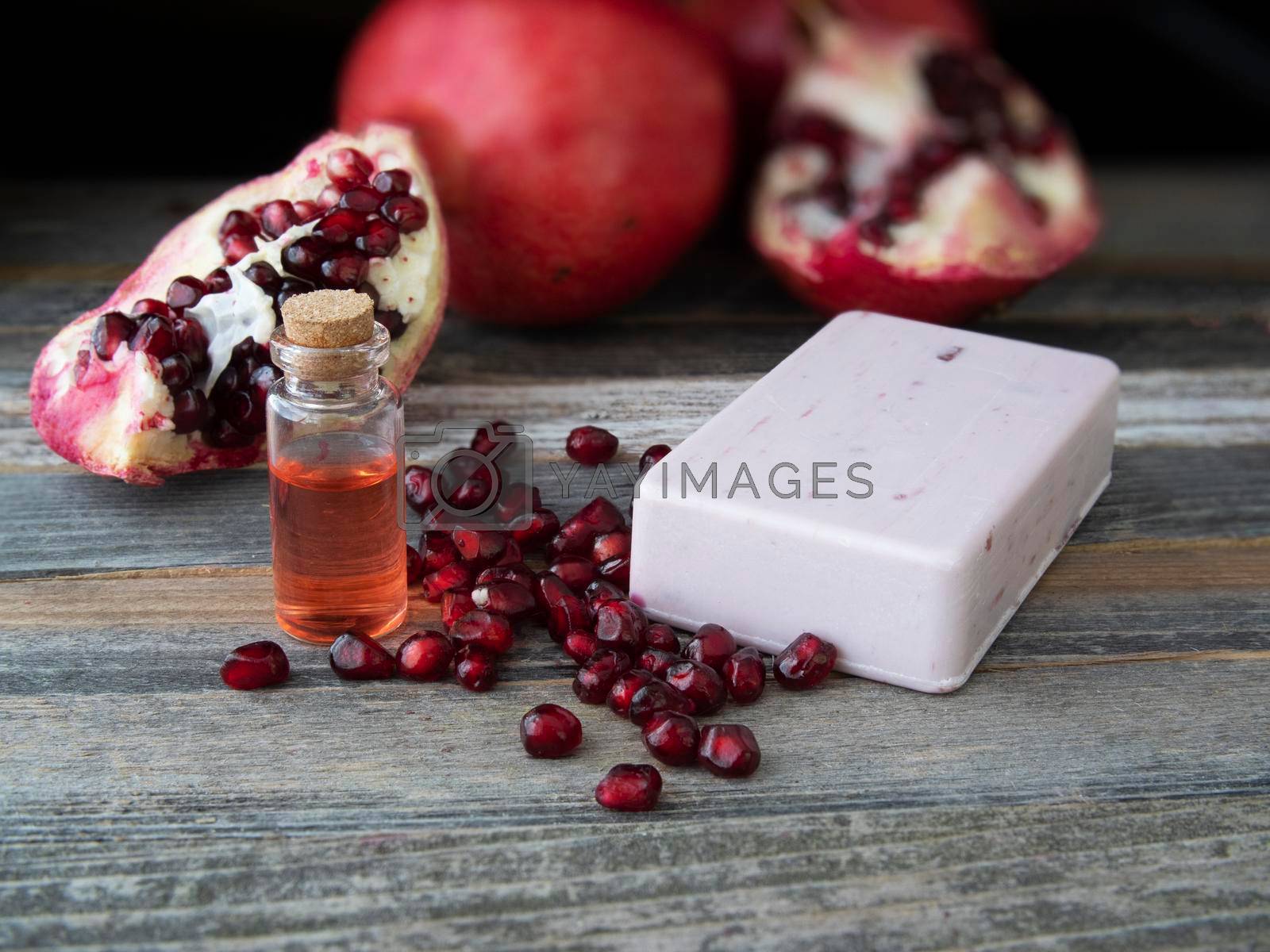 Royalty free image of Organic Pomegranate Soap by charlotteLake