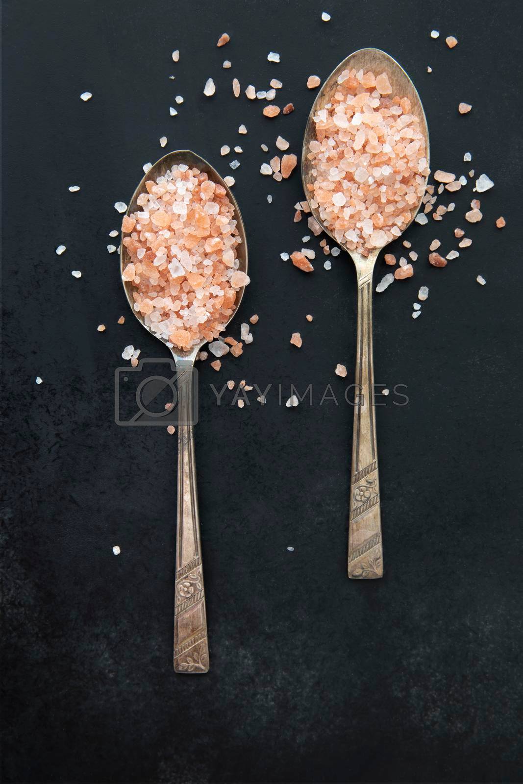 Royalty free image of Pink Salt in Spoons by charlotteLake