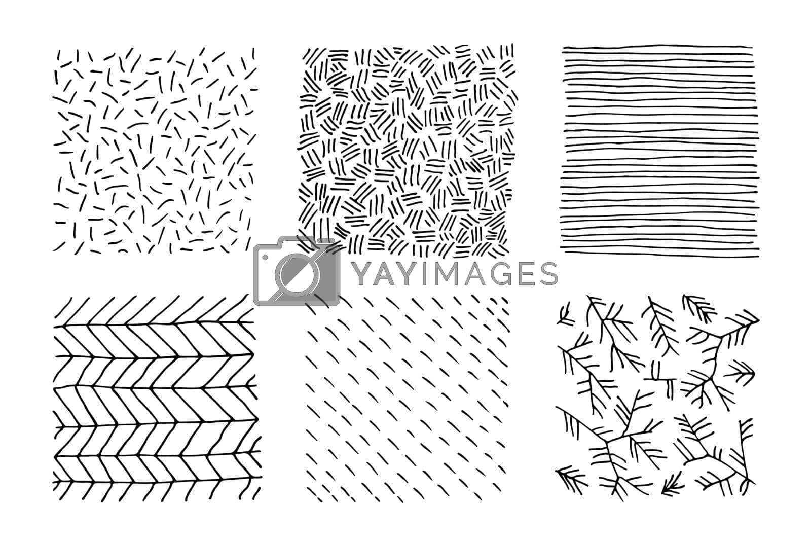 Royalty free image of Set of hand-drawn black and white textures by Pakaliuyeva