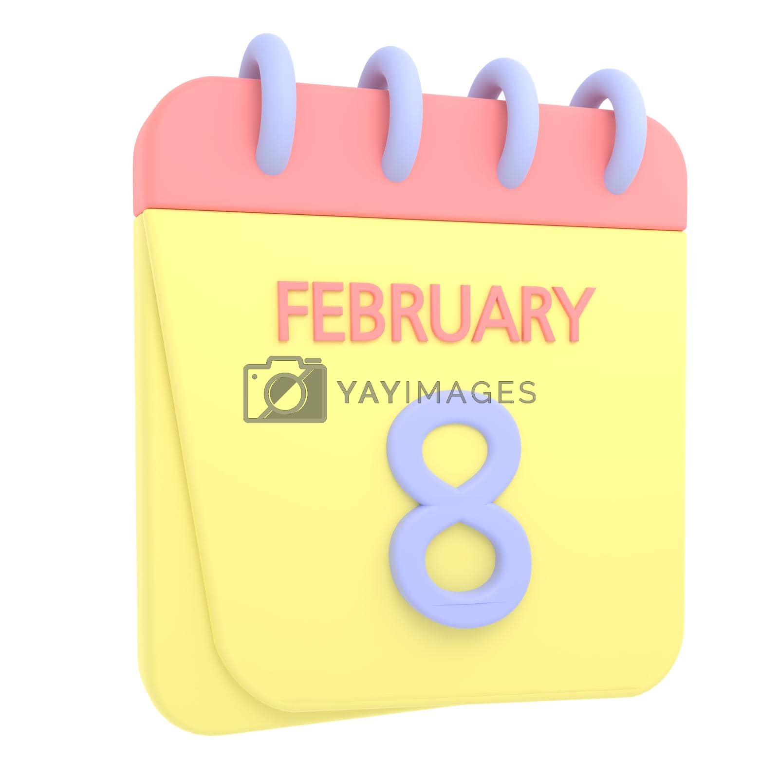 Royalty free image of 8th February 3D calendar icon by AnnaMarin