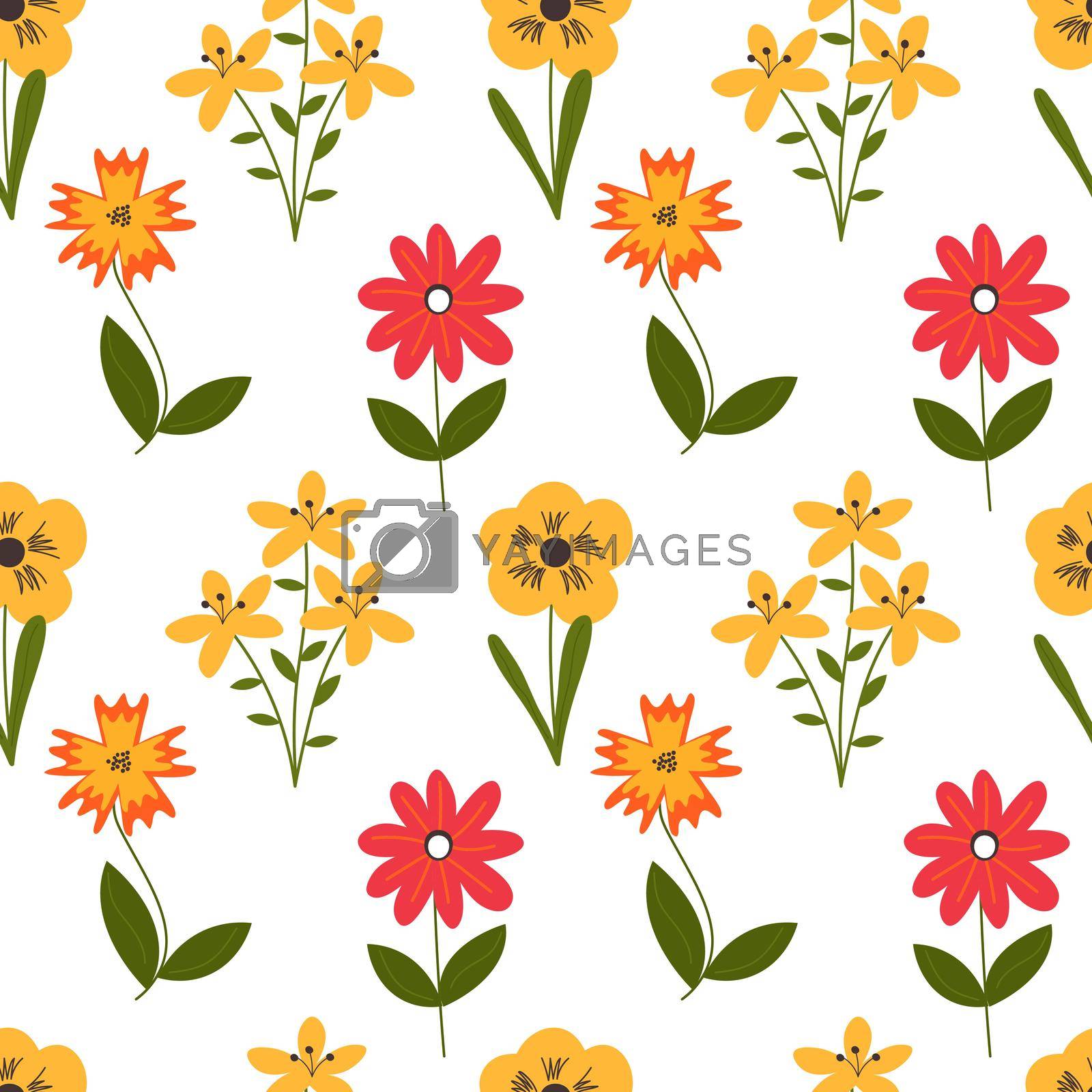 Royalty free image of Seamless cute floral vector pattern background. Flower pattern on white background EPS by Alxyzt