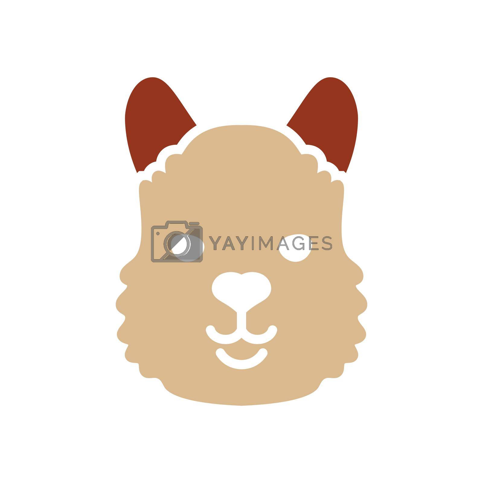Royalty free image of Lama glyph icon. Animal head vector symbol by nosik
