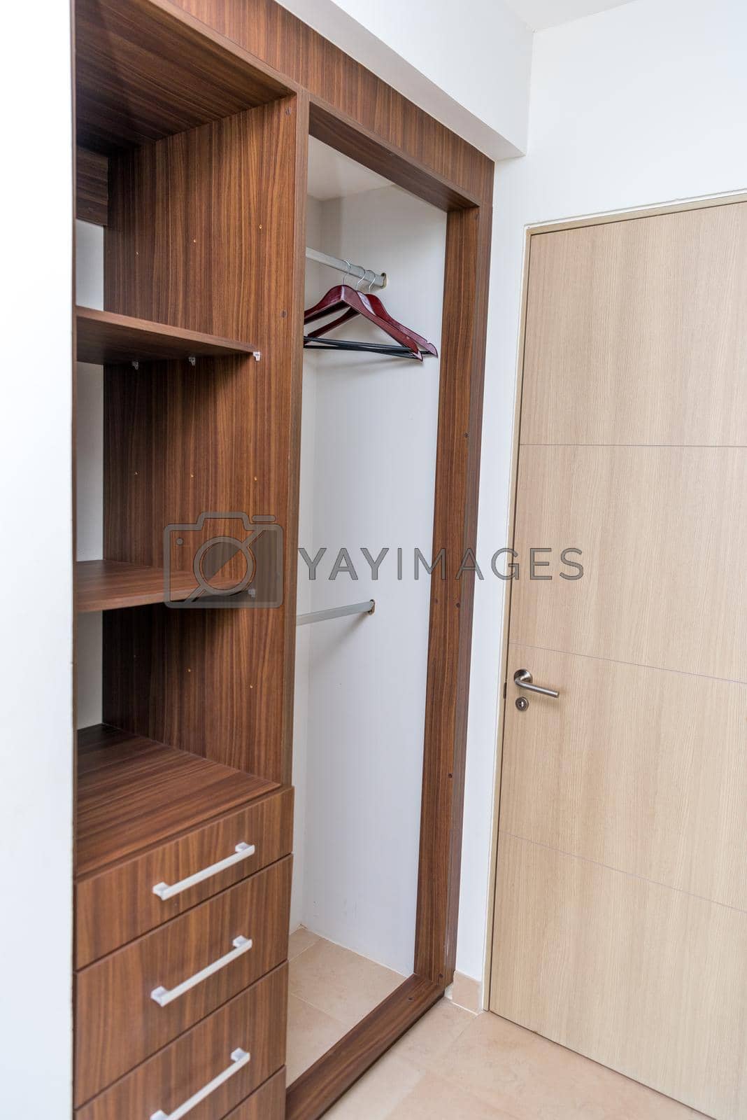 Royalty free image of Interior of an apartment in Cancun room with wardrobes. Mexico. by Kai_Grim