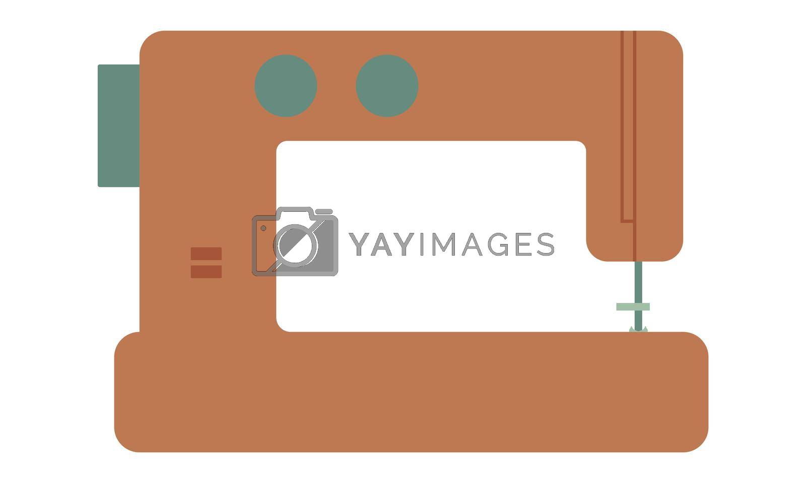 Royalty free image of Sewing machine. Tool for sewing clothes. Tool for hobbies and crafts. Flat style. Vector. by San-Sanych