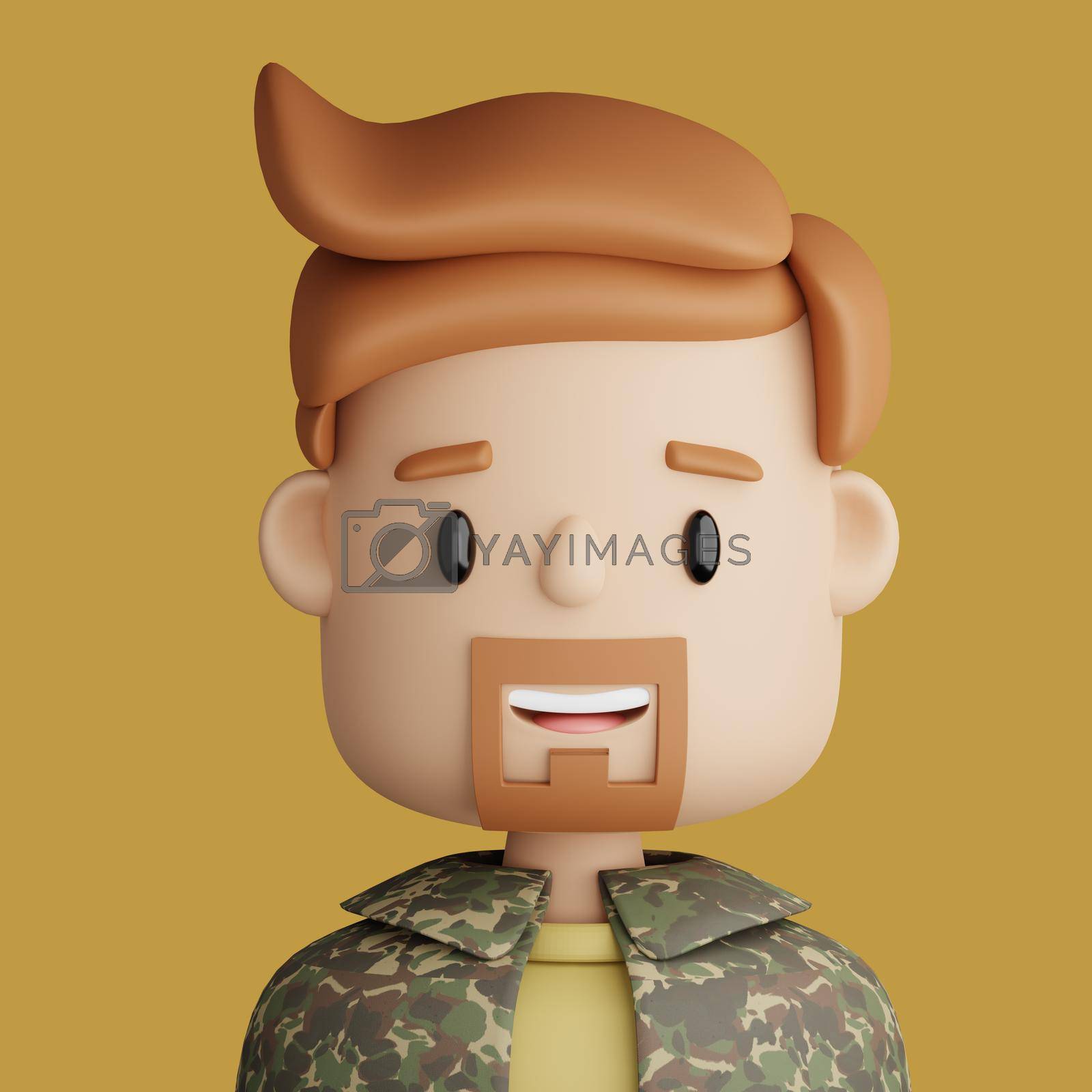 Royalty free image of 3D cartoon avatar of bearded man by balasoiu