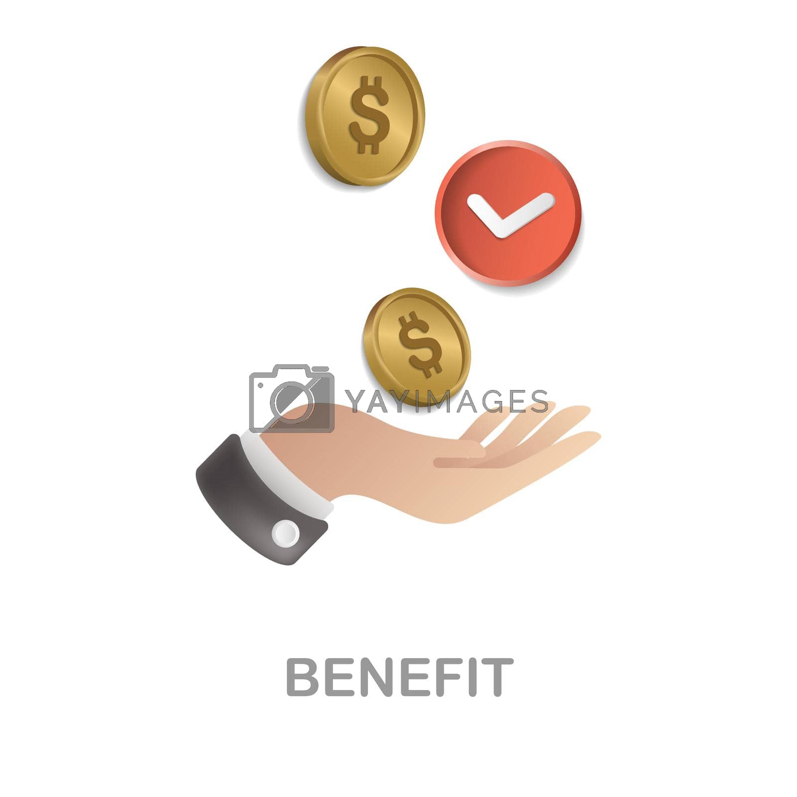 Royalty free image of Benefit icon 3d illustration from customer loyalty collection. Creative Benefit 3d icon for web design, templates, infographics and more by simakovavector