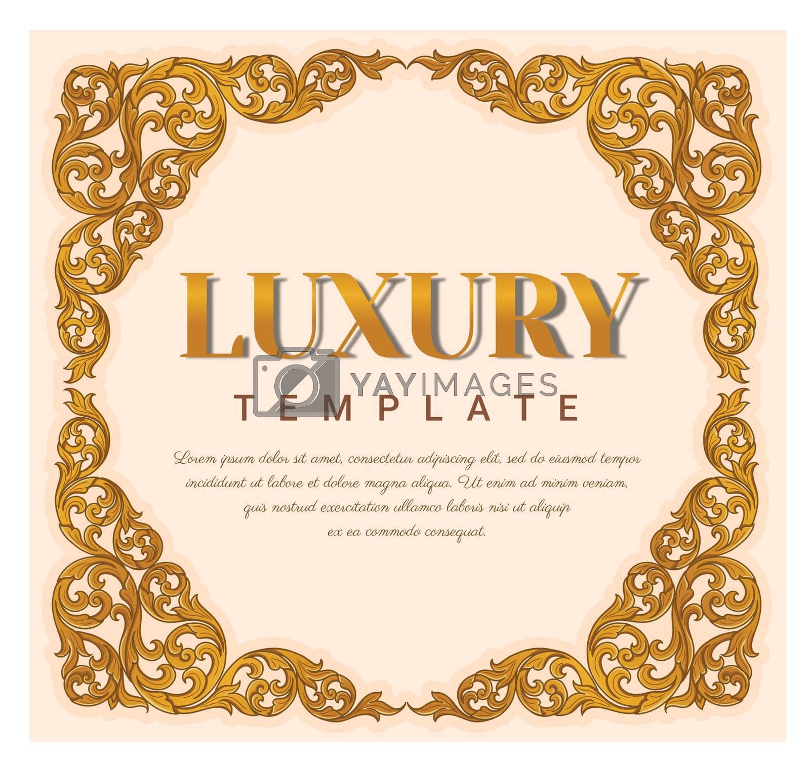 Royalty free image of Gold borders text frames, Vintage Ornate Frame for invitations and greeting cards by Auchara