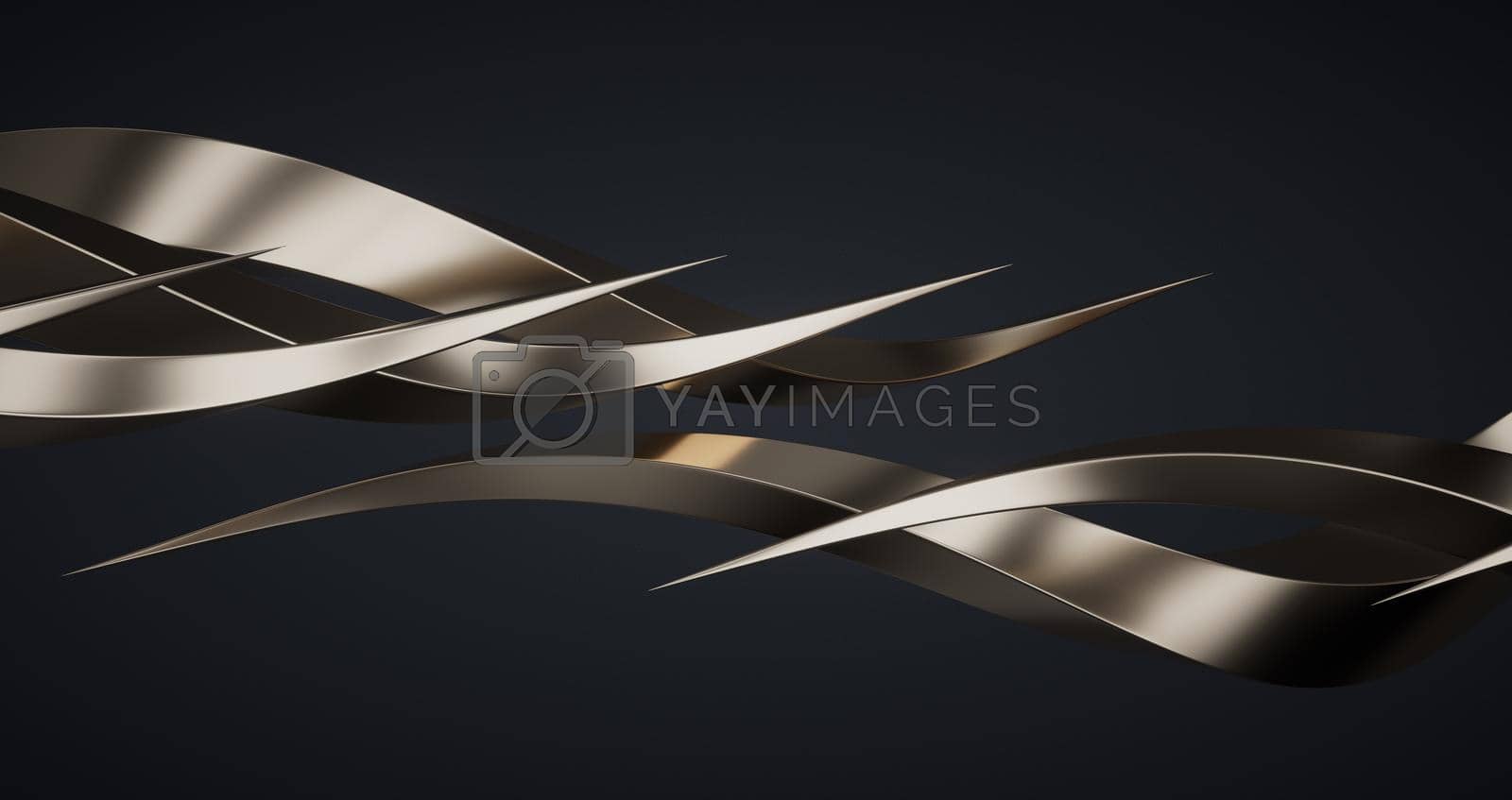 Royalty free image of Metallic curve geometry background, 3d rendering. by vinkfan
