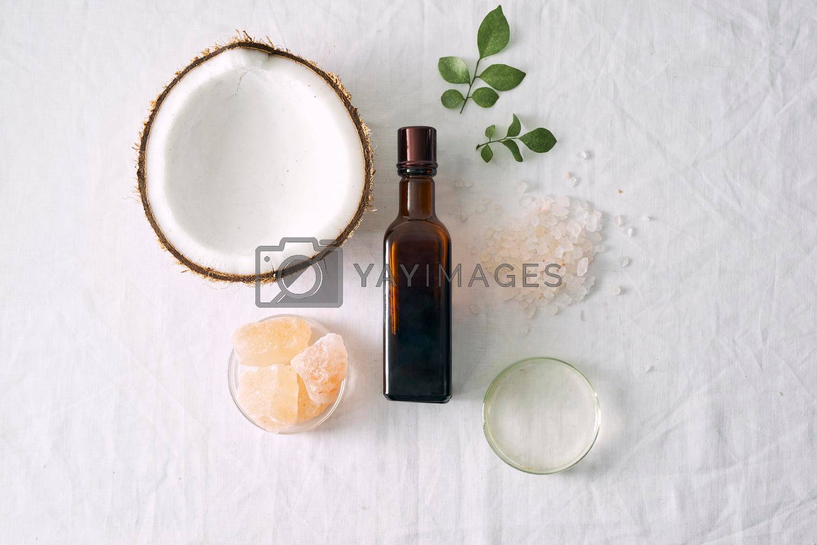 Royalty free image of cosmetic nature skincare and essential oil aromatherapy .organic natural science beauty product .herbal alternative medicine . mock up.  by makidotvn