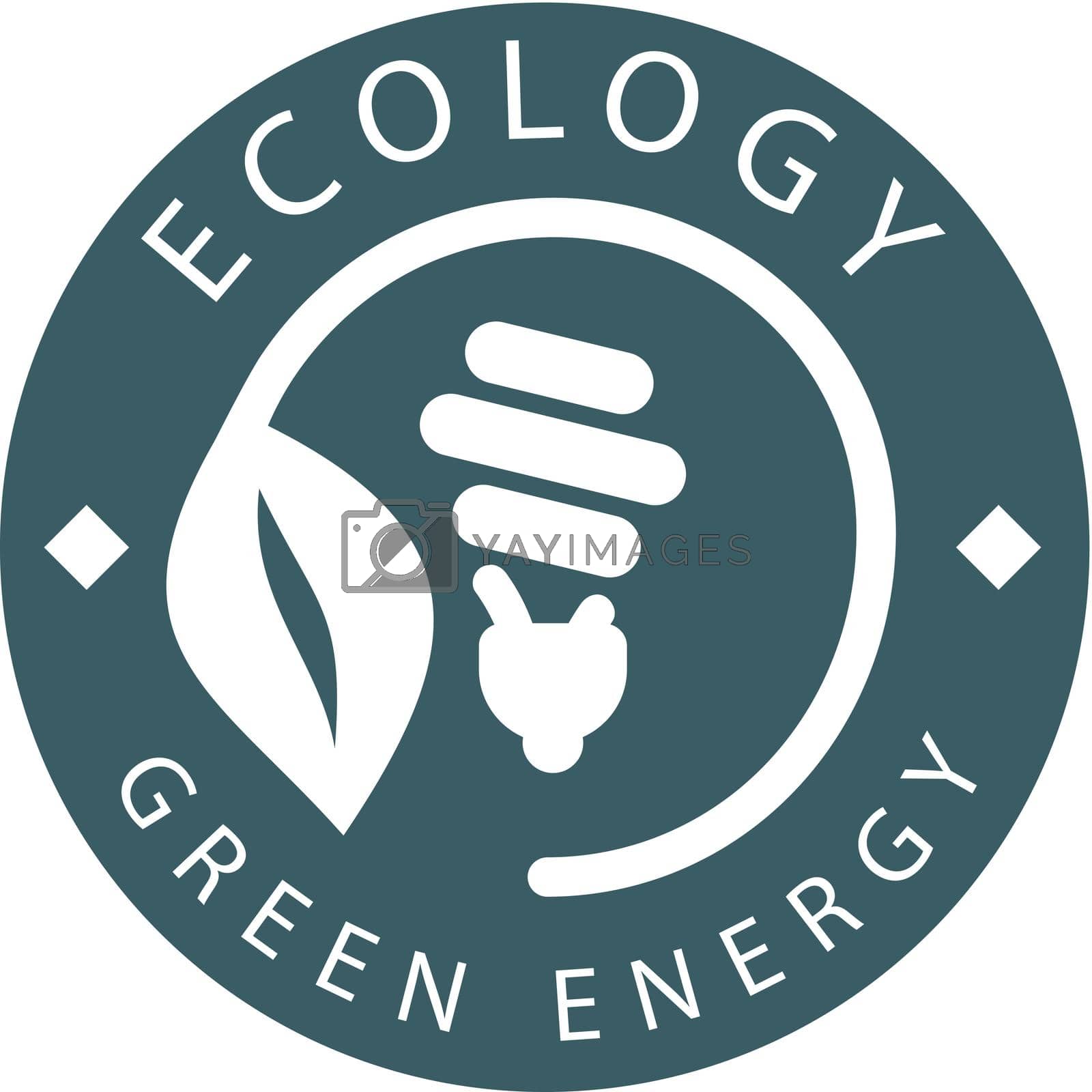 Royalty free image of Logo on the theme of green energy, ecology and zero pollution. Isolated on white background. Vector illustration. by Javvani