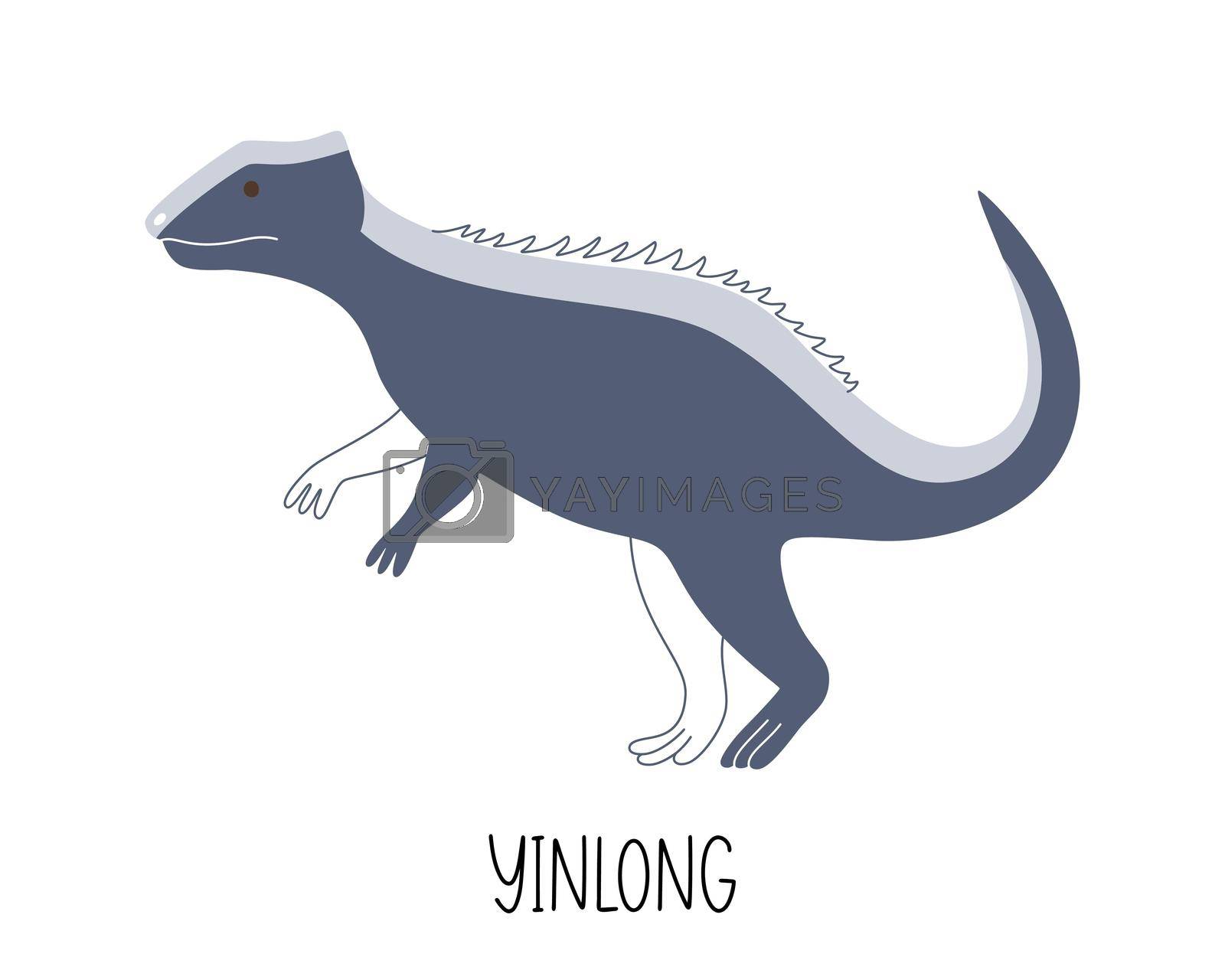 Royalty free image of Playful vector flat dinosaur Yinlong. by lera_feeva