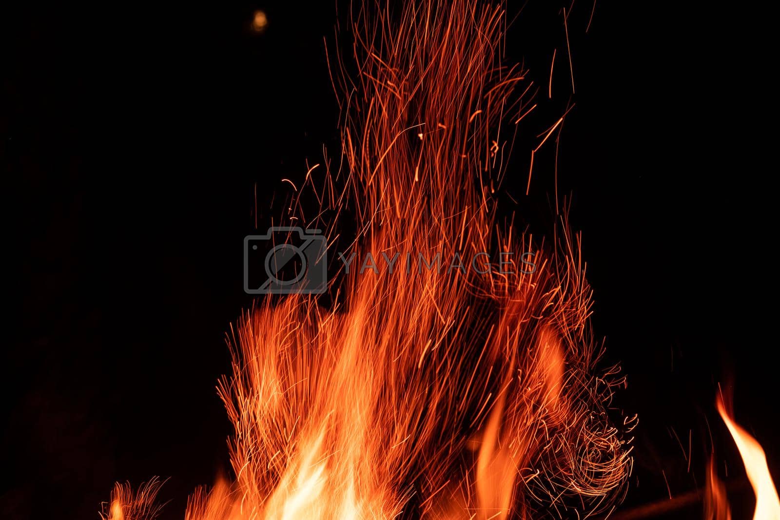 Royalty free image of Campfire flame isolated on black background by GekaSkr