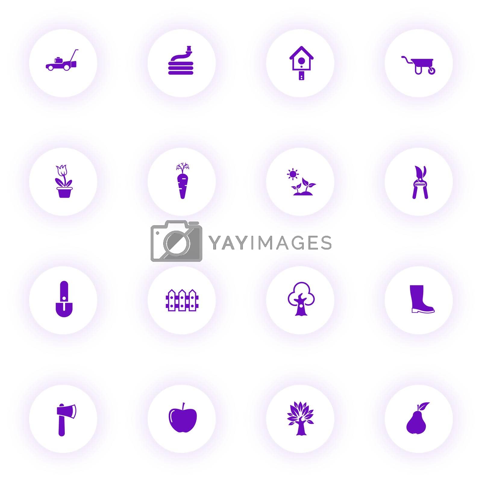 Royalty free image of garden purple color vector icons by govindamadhava108