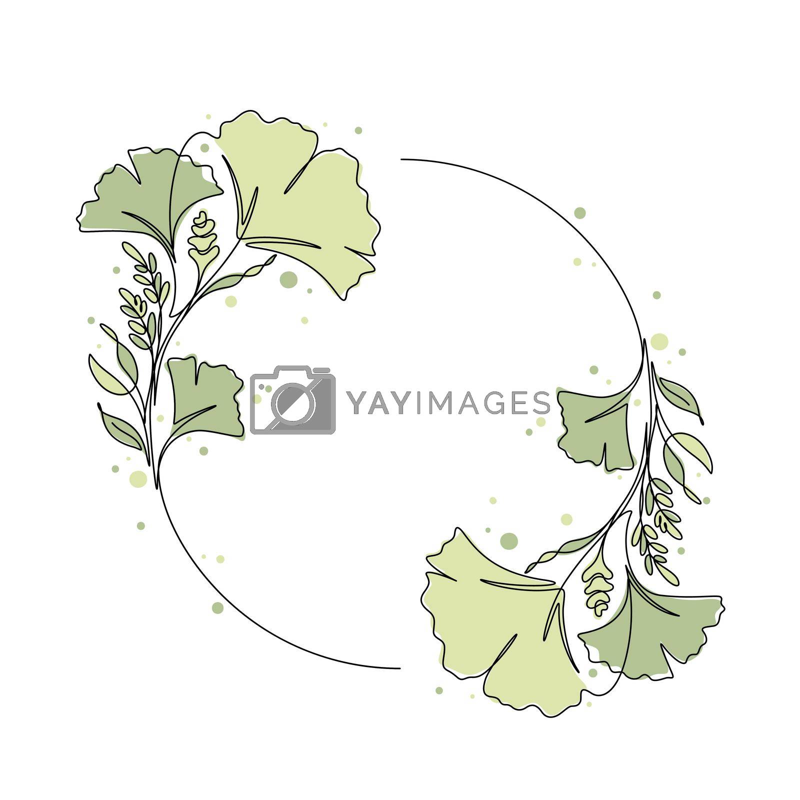 Royalty free image of ginkgo tree and leaf circle floral ornament vector illustration by dhtgip