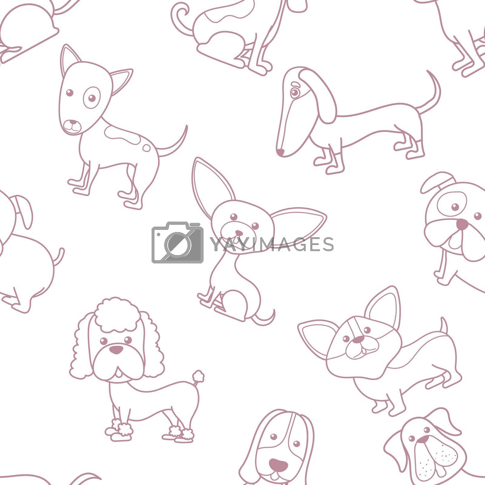 Royalty free image of Seamless cute dog outline cartoon pattern by valueinvestor