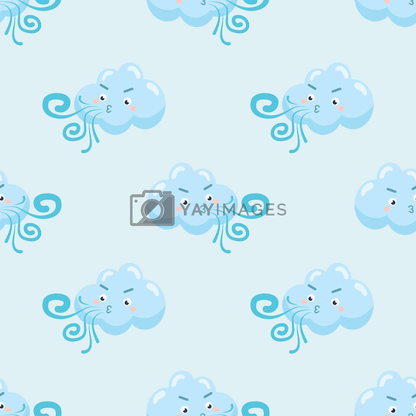 Royalty free image of Seamless cloud and wind cartoon pattern by valueinvestor