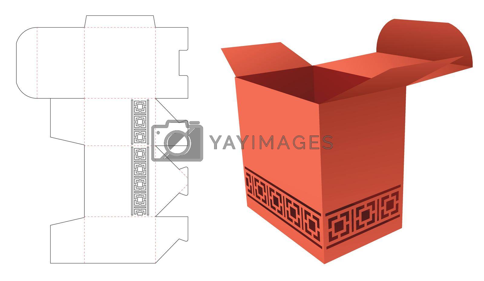 Royalty free image of Box with stenciled Chinese pattern die cut template by valueinvestor