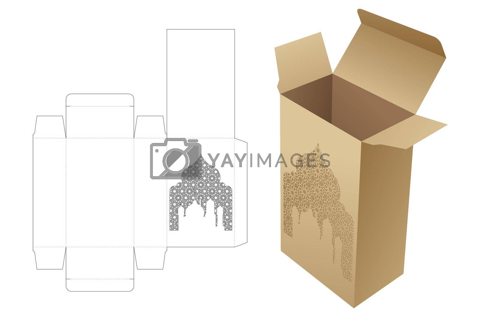 Royalty free image of Arabic pattern box die cut template and 3D mockup by valueinvestor