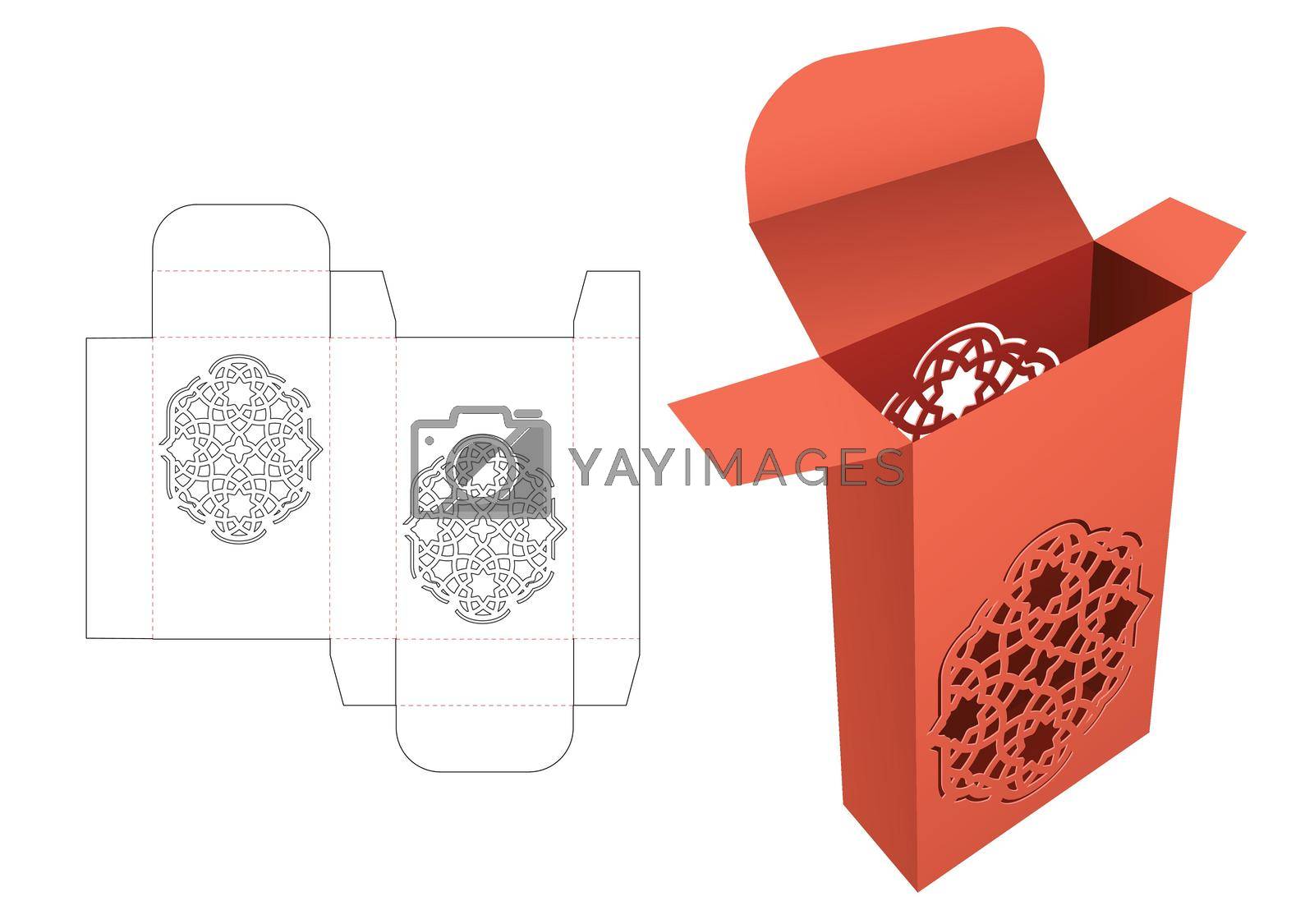 Royalty free image of Packaging box with stenciled window die cut template and 3D mockup by valueinvestor