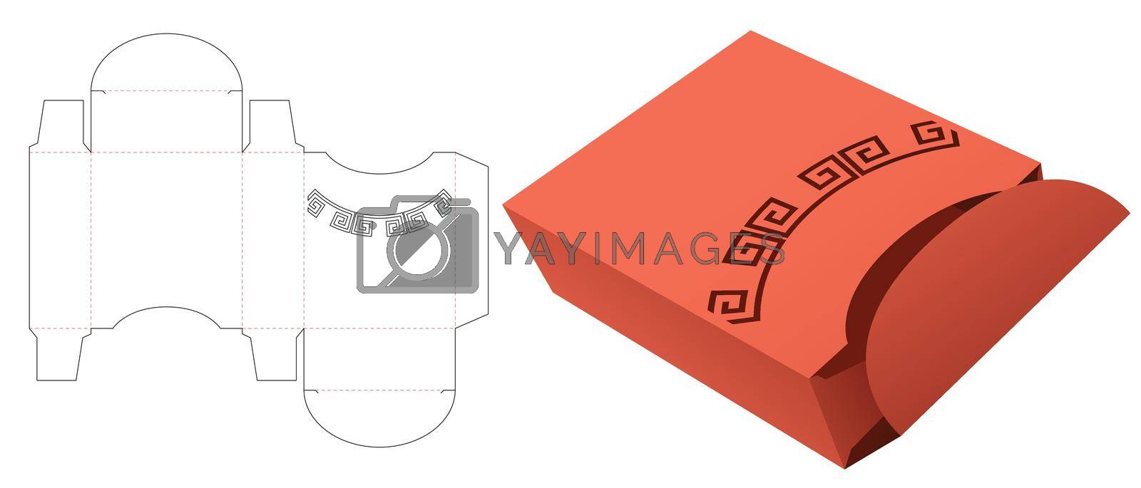 Royalty free image of Cardboard box with stenciled Chinese pattern die cut template by valueinvestor