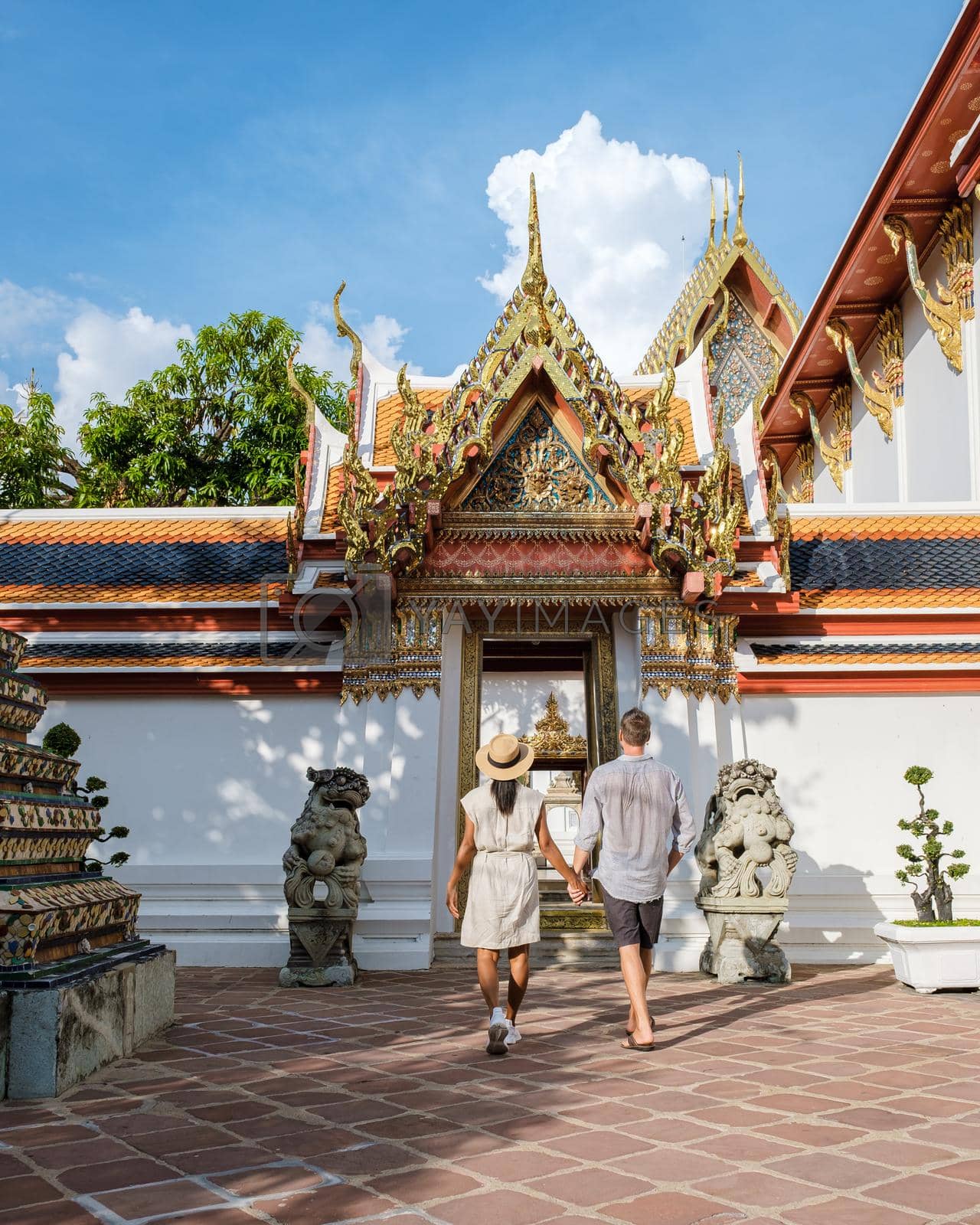 Royalty free image of Wat Pho temple in Bangkok Thailand, The reclining buddha temple in Bangkok by fokkebok