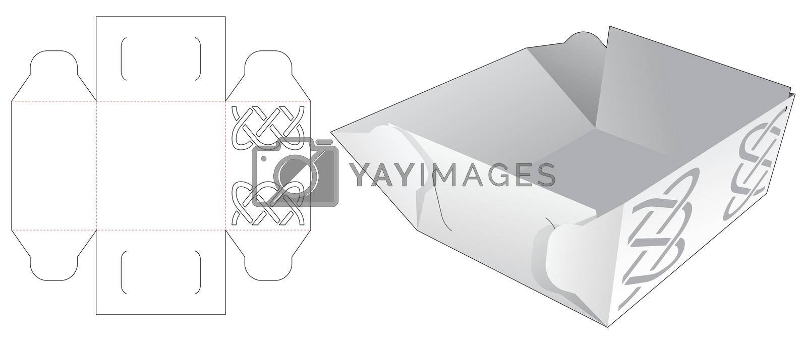 Royalty free image of folding bowl with stenciled line die cut template by valueinvestor