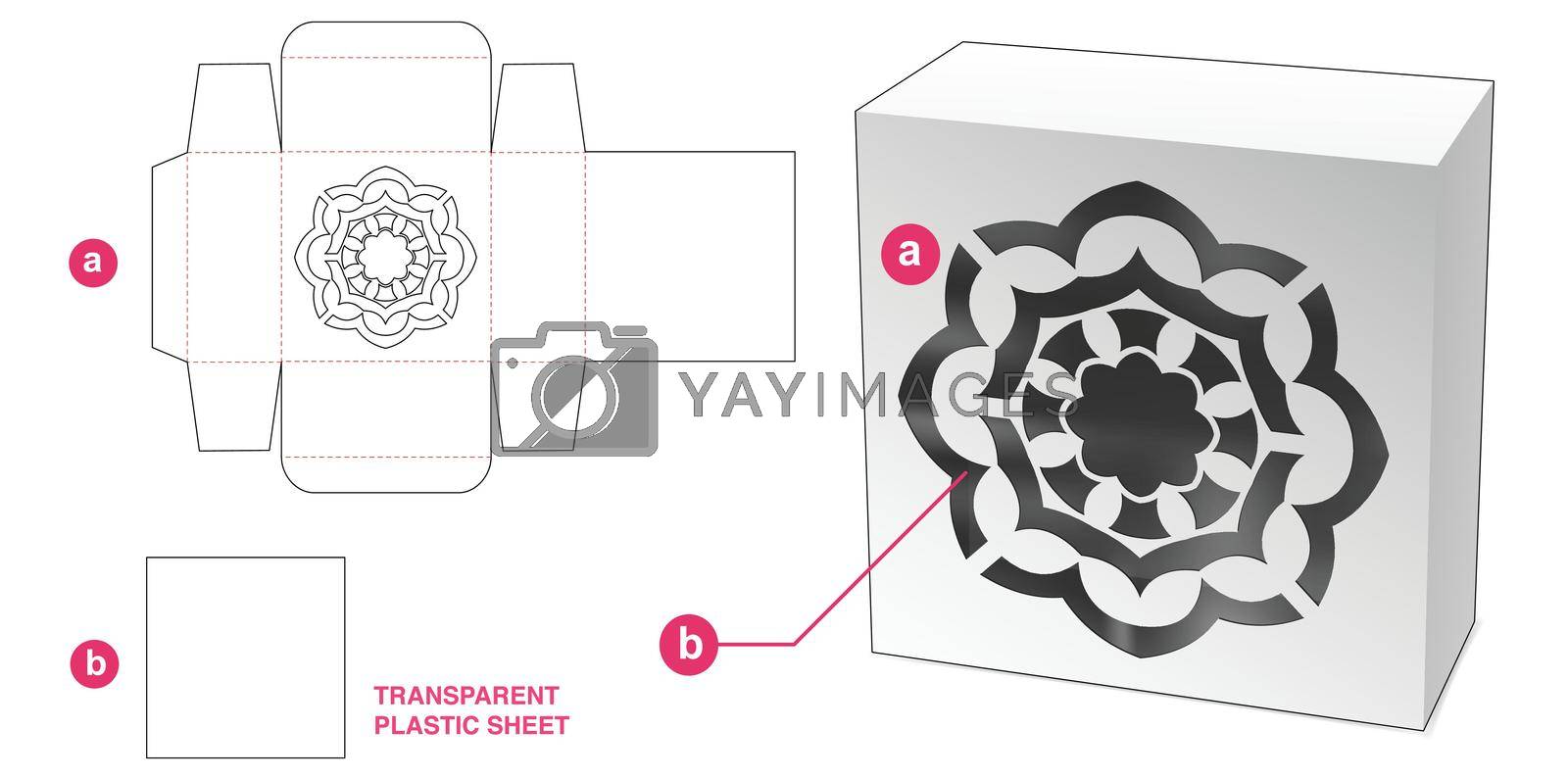Royalty free image of Box with stenciled mandala window die cut template by valueinvestor