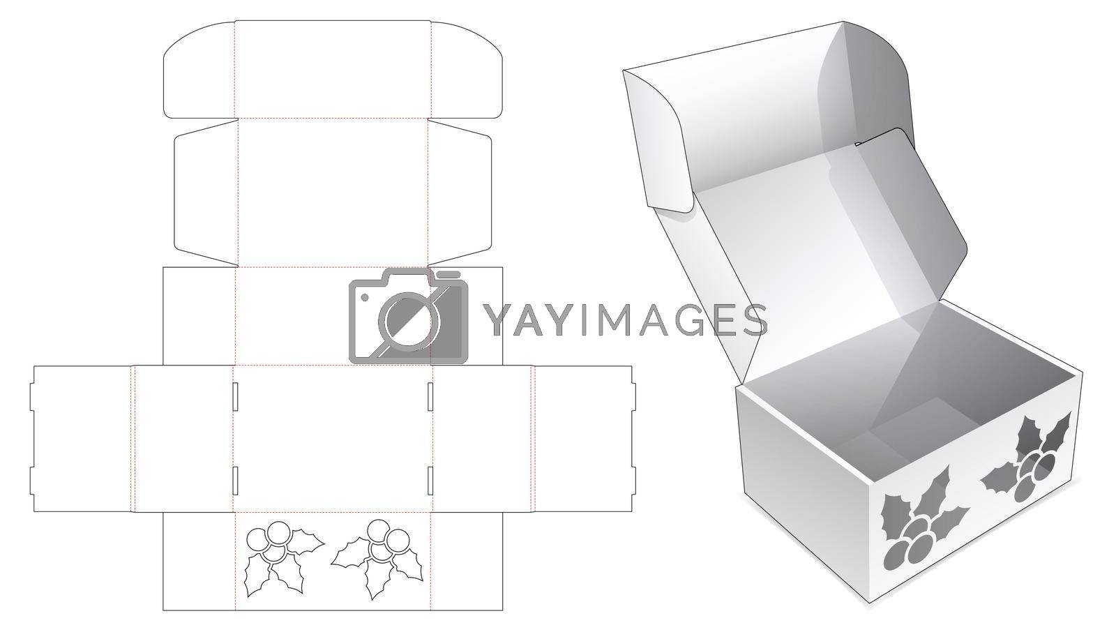 Royalty free image of Cardboard flip box with hidden holly window die cut template by valueinvestor