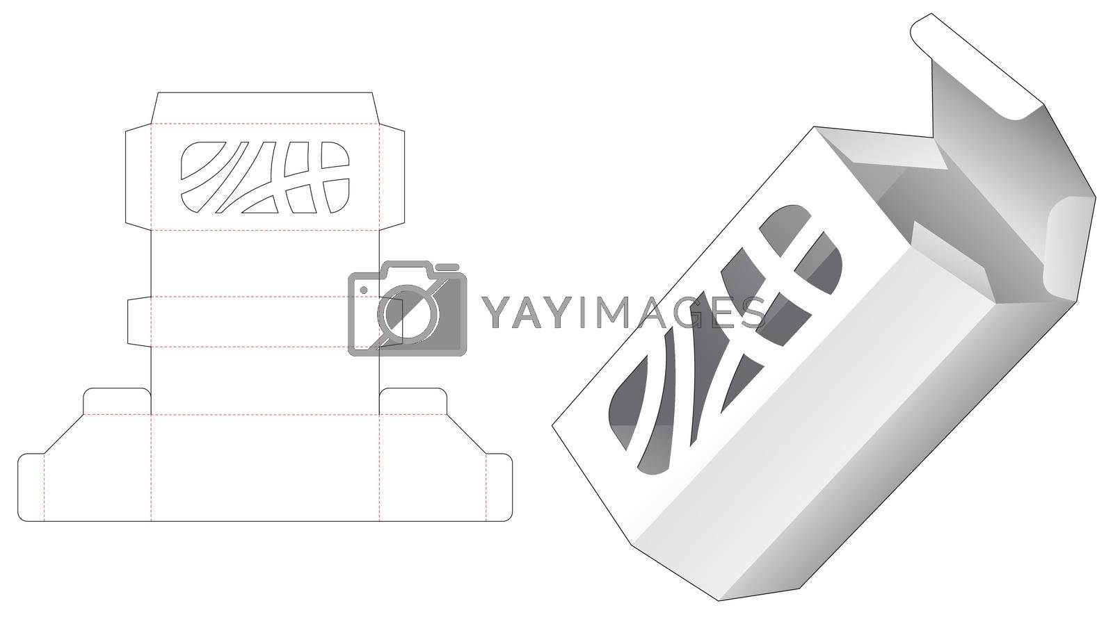 Royalty free image of Angle box with abstract window die cut template by valueinvestor