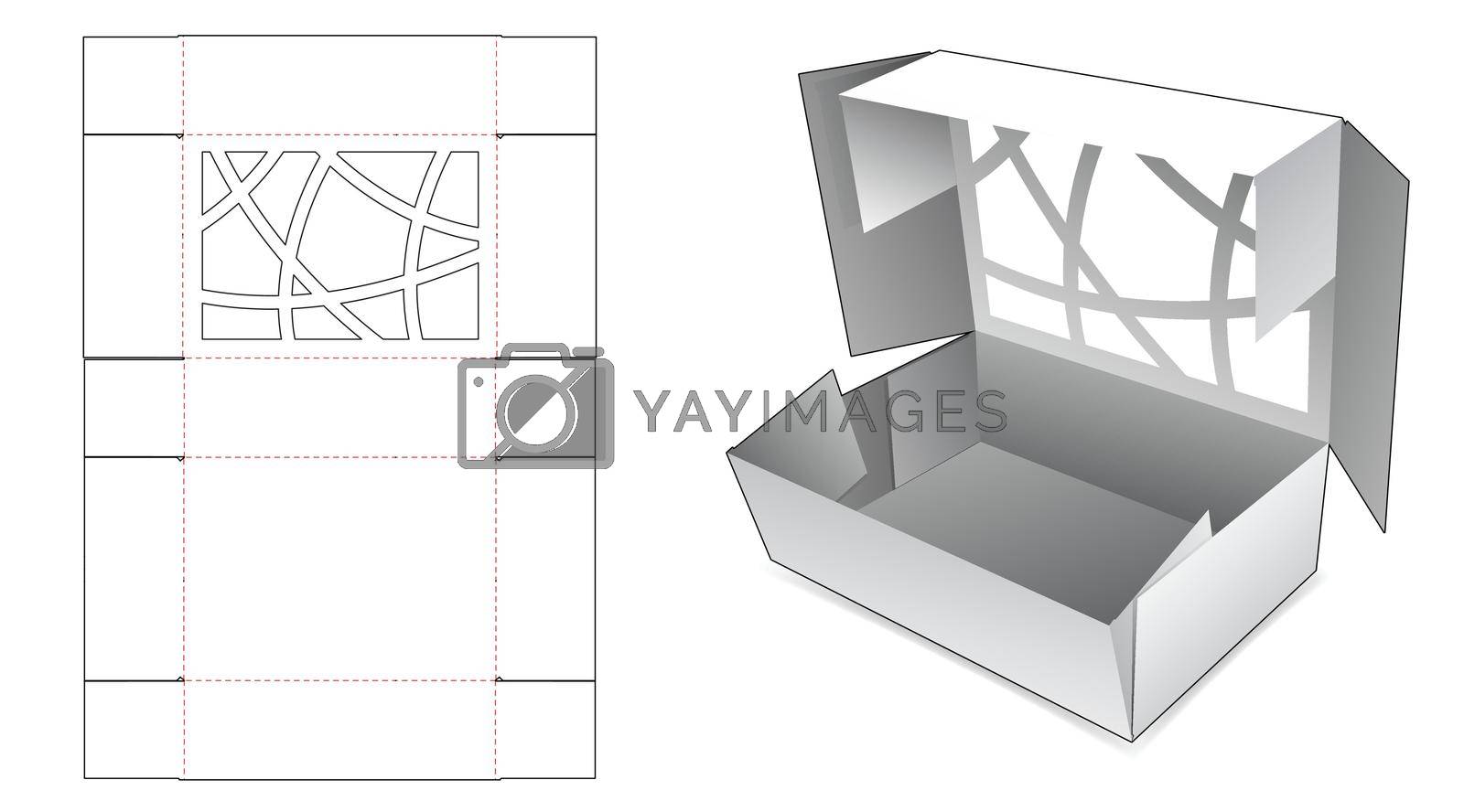 Royalty free image of 1 piece folded box with abstract window die cut template by valueinvestor