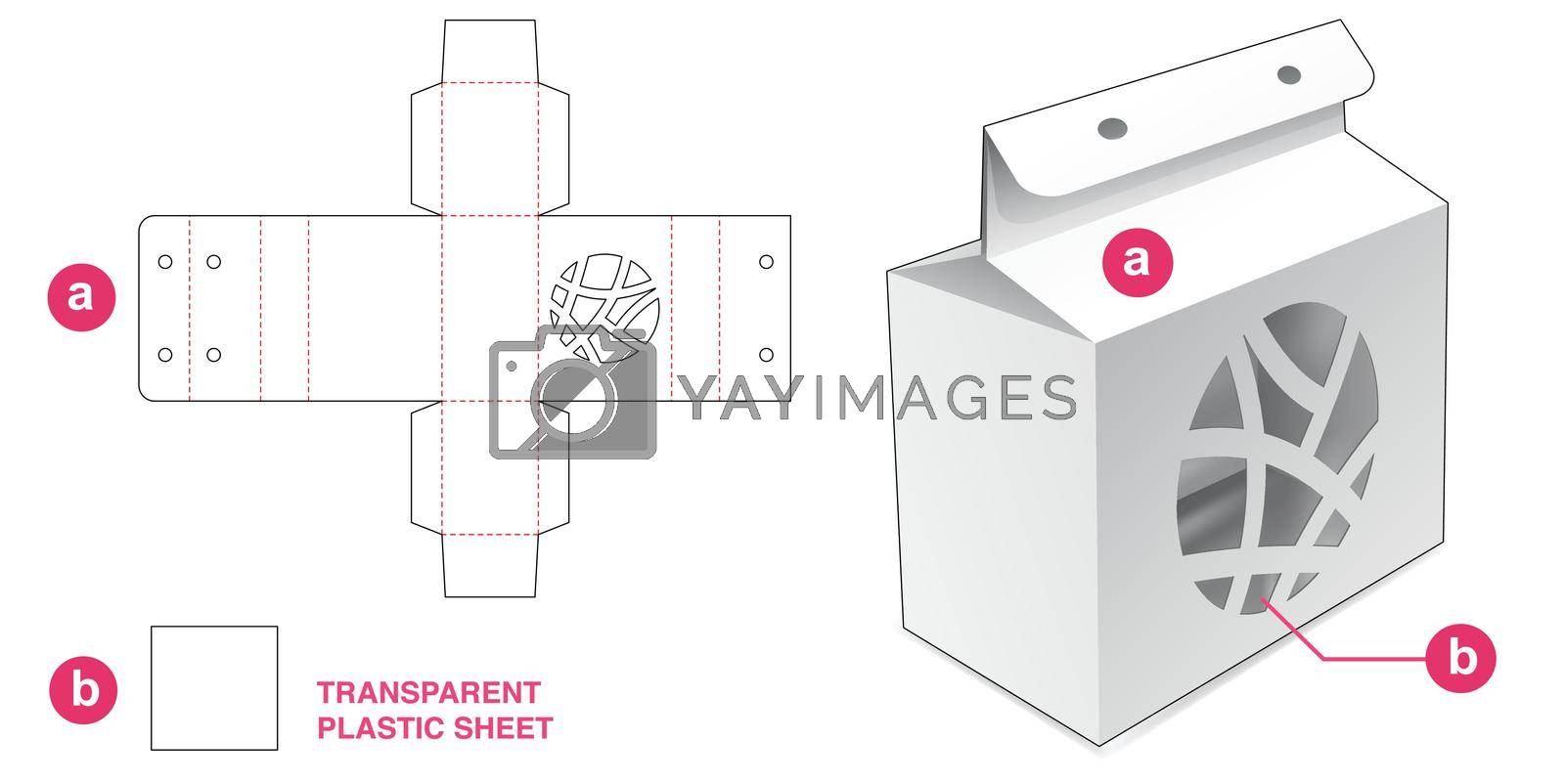 Royalty free image of Box with abstract circle window and plastic sheet die cut template by valueinvestor