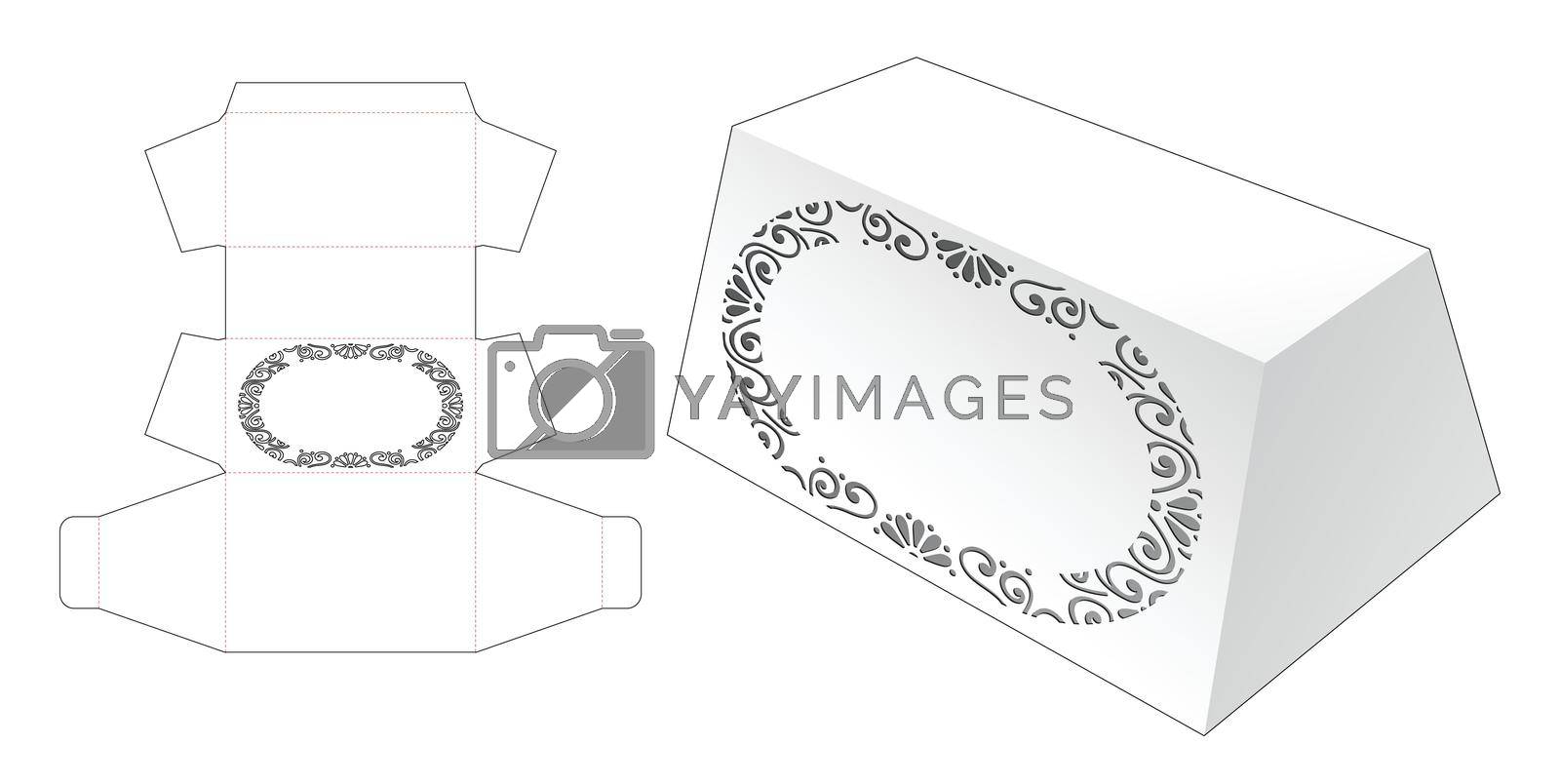 Royalty free image of Trapezoid box and stenciled mandala window die cut template by valueinvestor