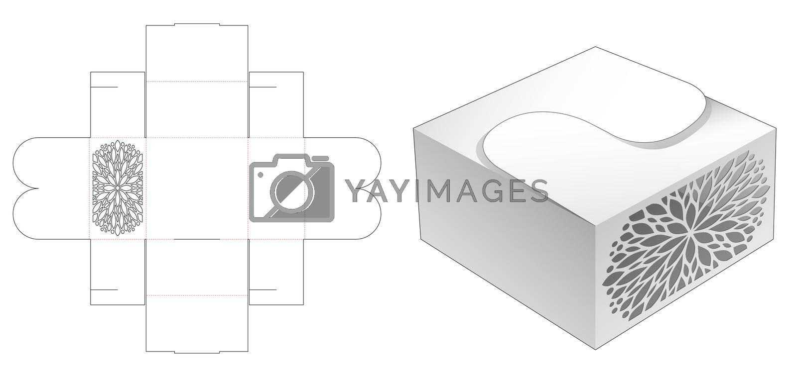 Royalty free image of Stenciled bakery box die cut template and 3D mockup by valueinvestor