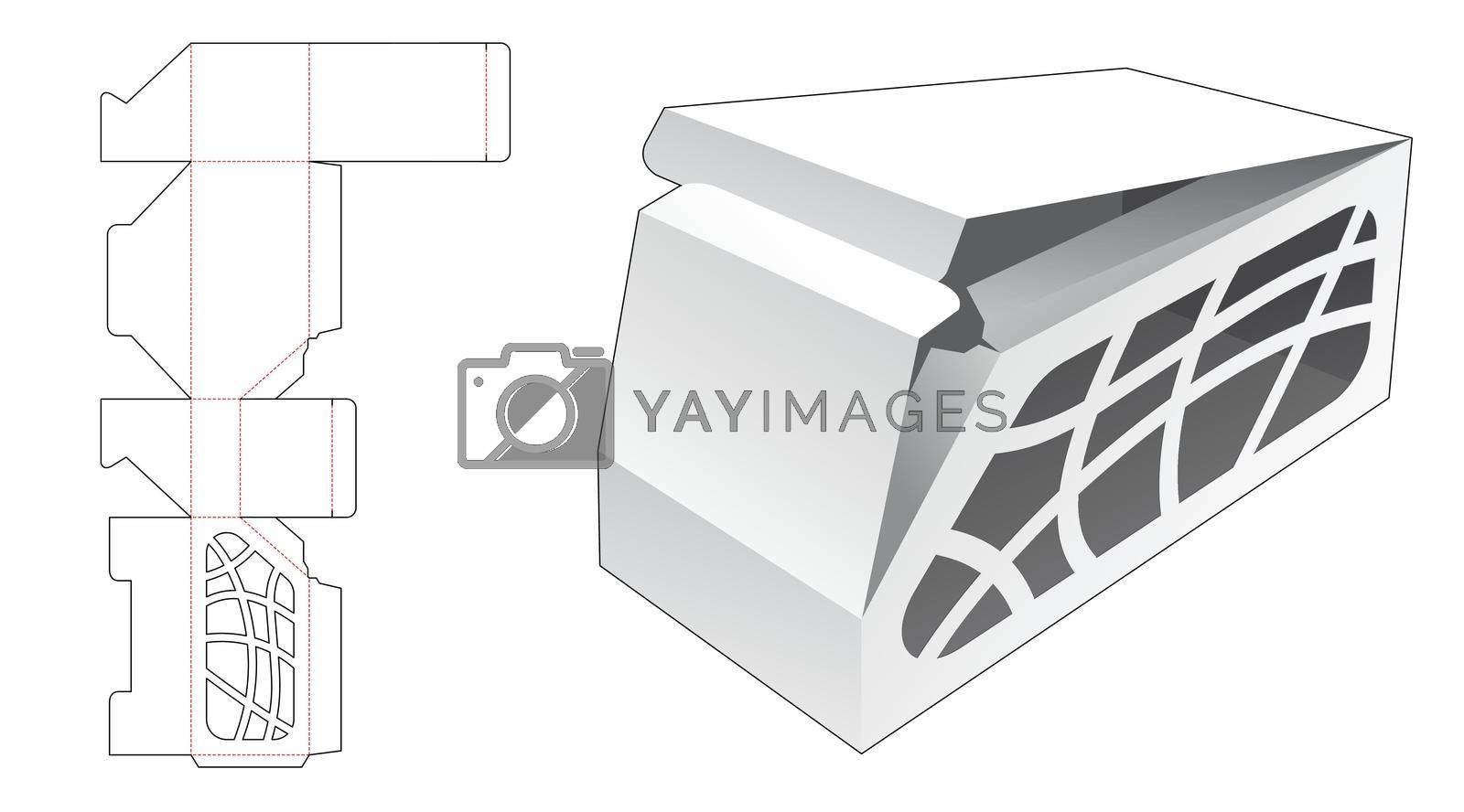 Royalty free image of 2 flips angle box with abstract window die cut template by valueinvestor