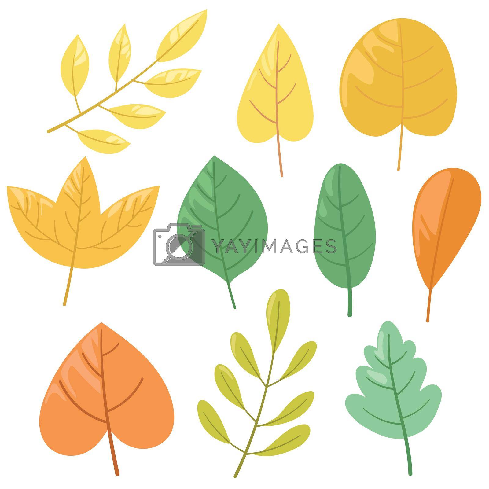 Royalty free image of Leaf cartoon in flat style by valueinvestor