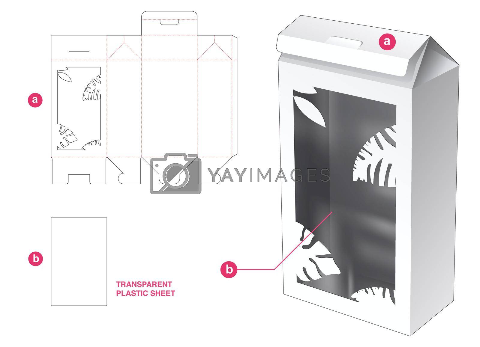 Royalty free image of tall house packaging and jungle window with transparent plastic sheet die cut template by valueinvestor