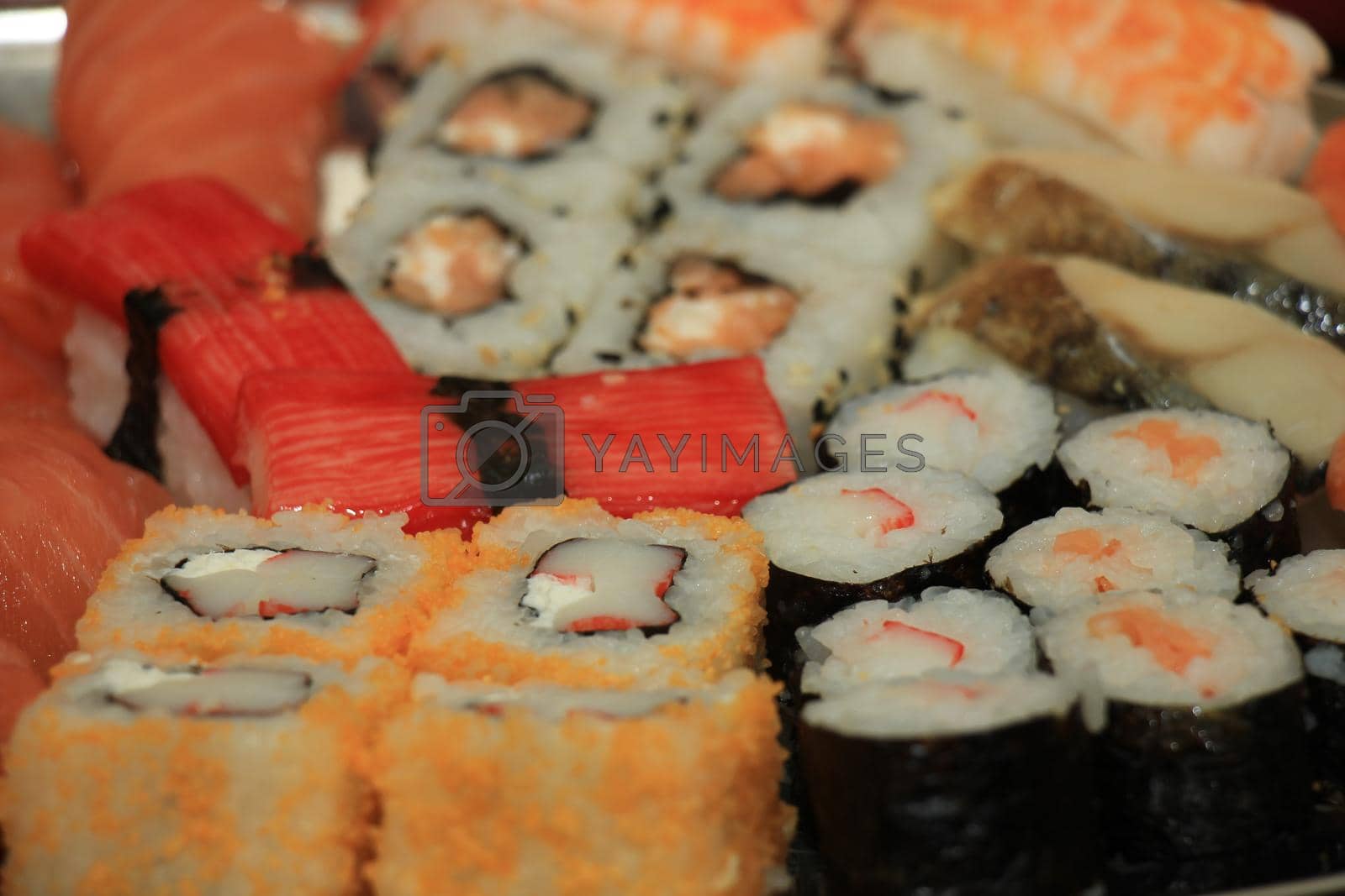 Royalty free image of Japanese sushi and sashimi by studioportosabbia