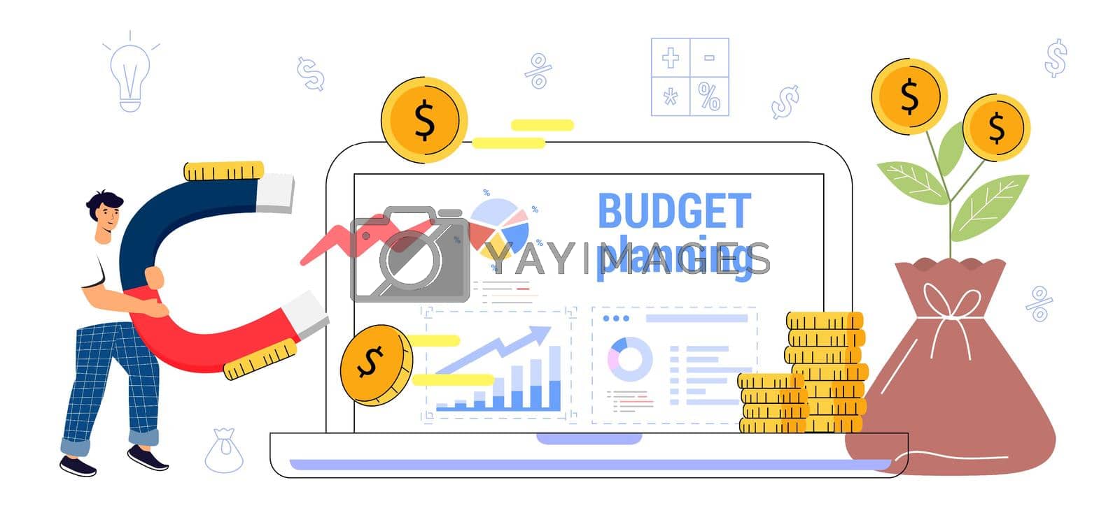 Royalty free image of Financial consultant app for earnings and expenses control Budget planning by JulsIst