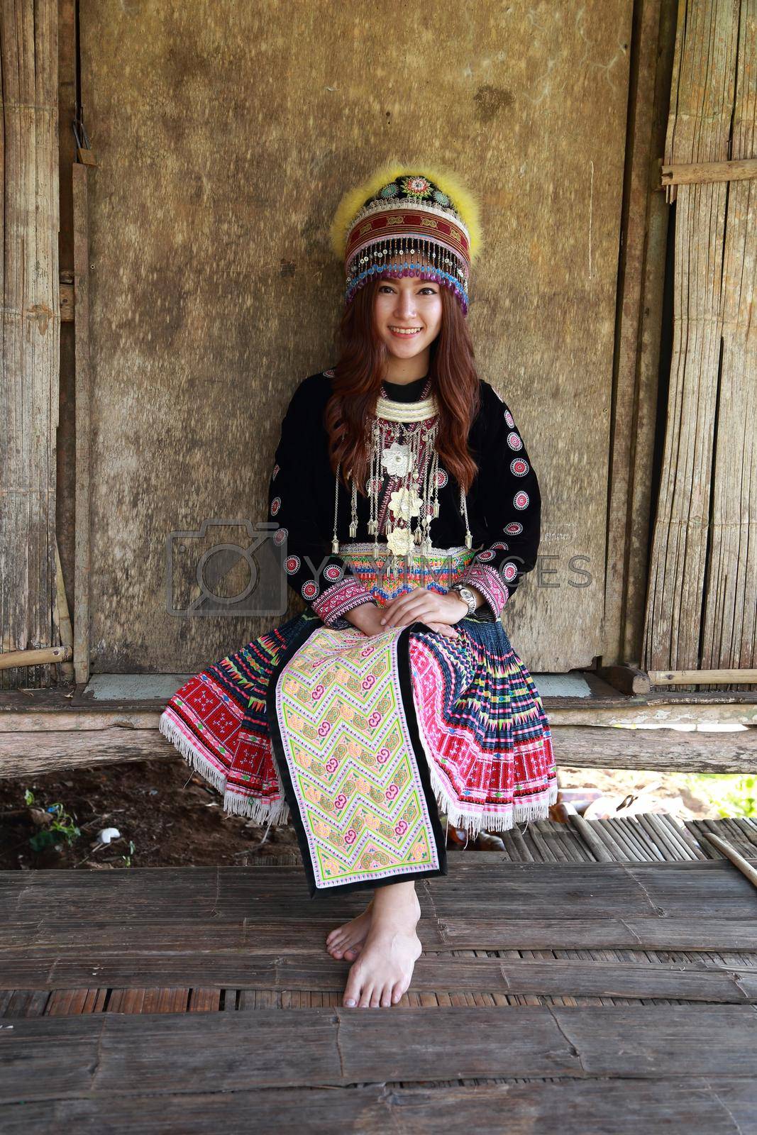 Royalty free image of Traditionally dressed Mhong hill tribe woman  by geargodz