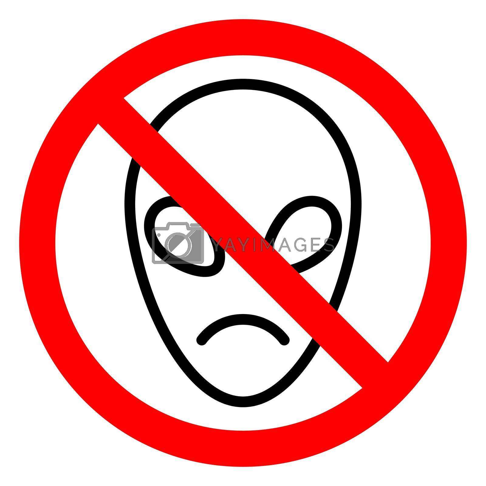 Royalty free image of No alien icon. UFO ban icon. UFO is prohibited. Stop alien vector icon. by Chekman